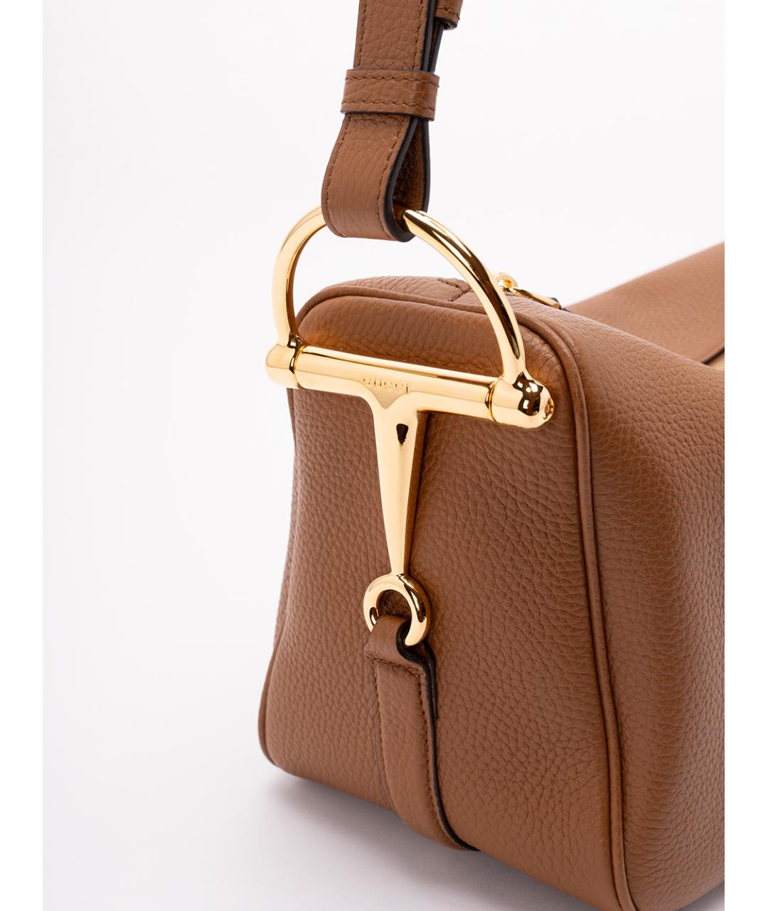 GUCCI Коричневая кожаная сумка через плечо, фото 4