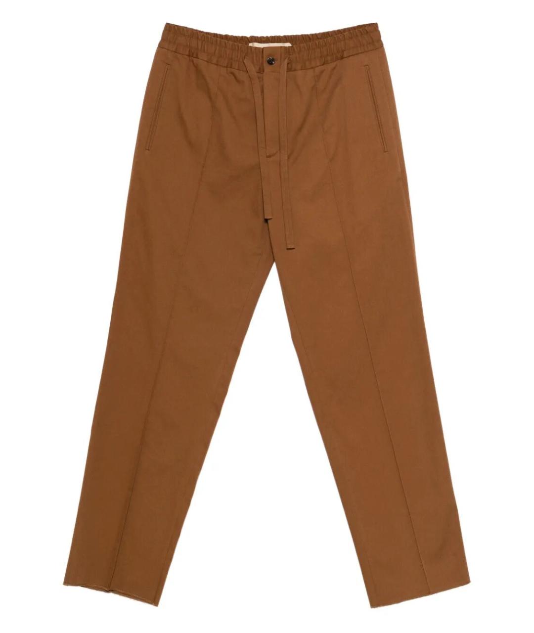 VALENTINO Коричневые хлопковые повседневные брюки, фото 1