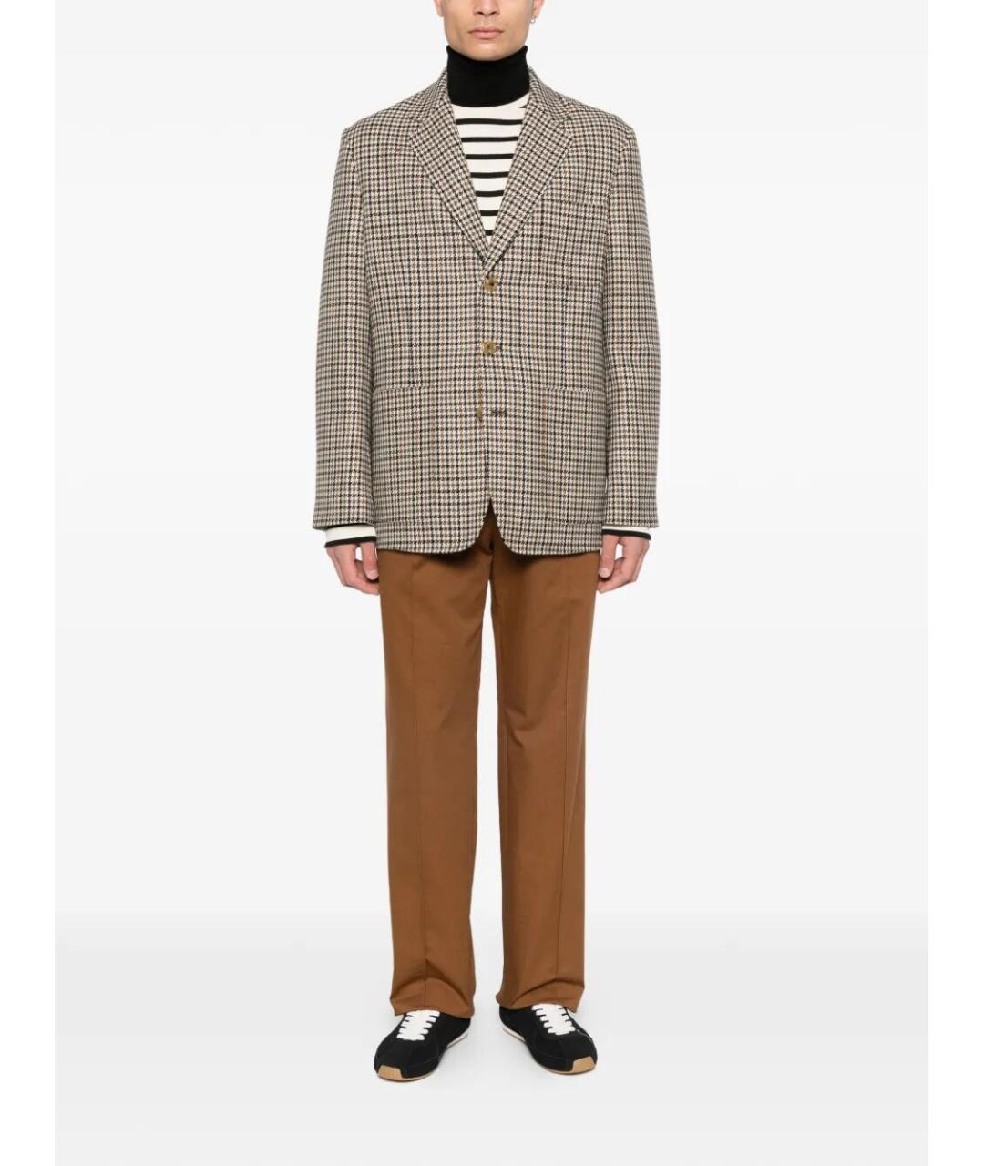 VALENTINO Коричневые хлопковые повседневные брюки, фото 2