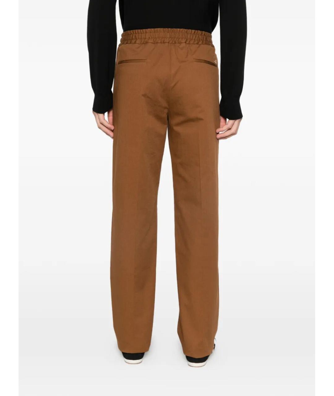VALENTINO Коричневые хлопковые повседневные брюки, фото 3