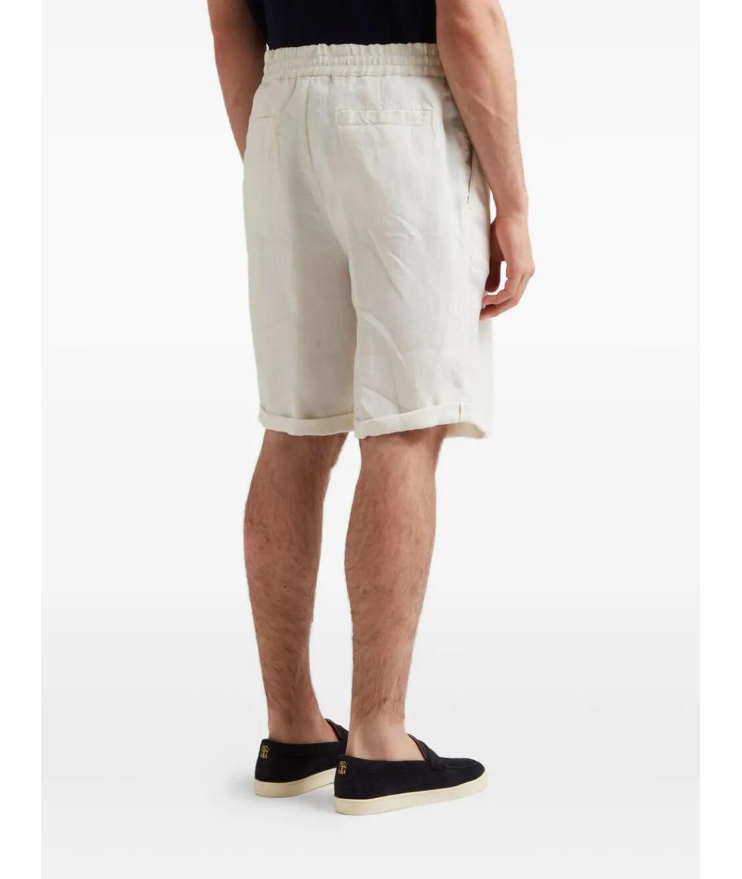 BRUNELLO CUCINELLI Белые льняные шорты, фото 3