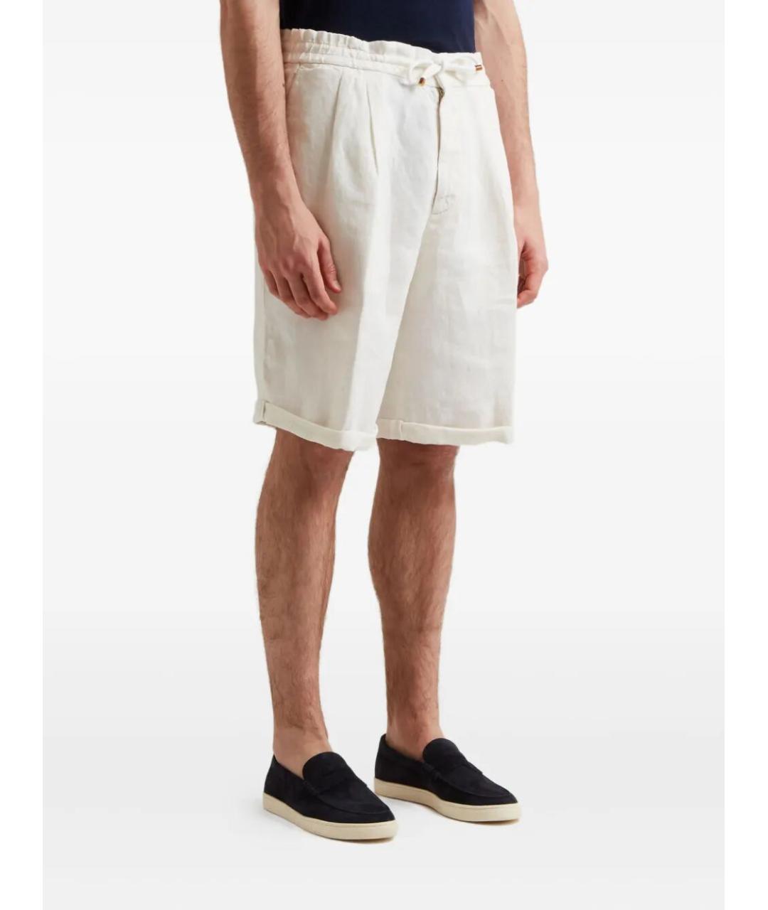 BRUNELLO CUCINELLI Белые льняные шорты, фото 5