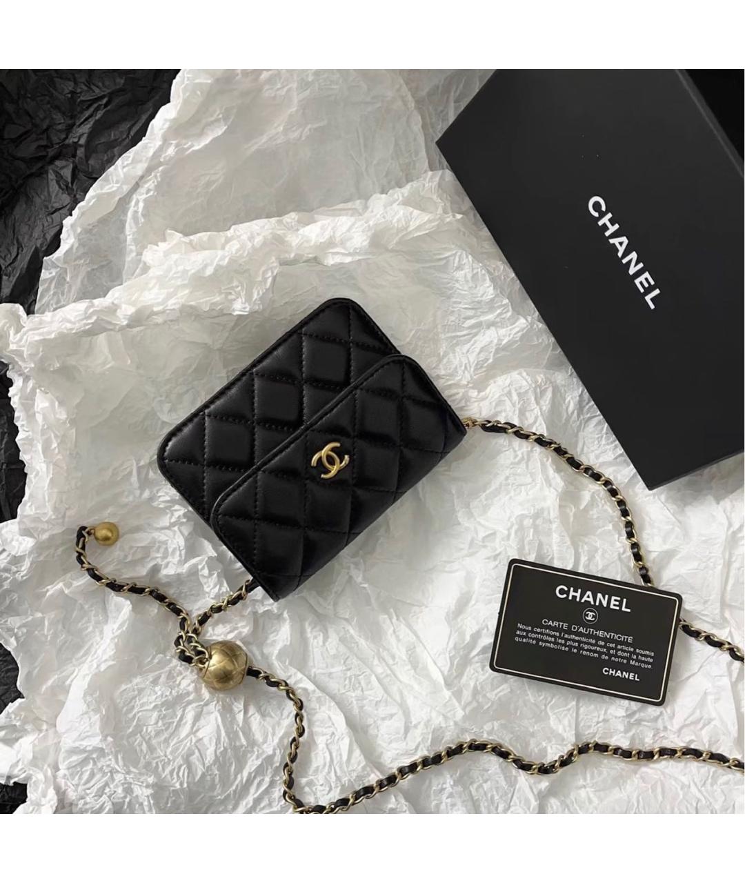 CHANEL Черная кожаная сумка через плечо, фото 2