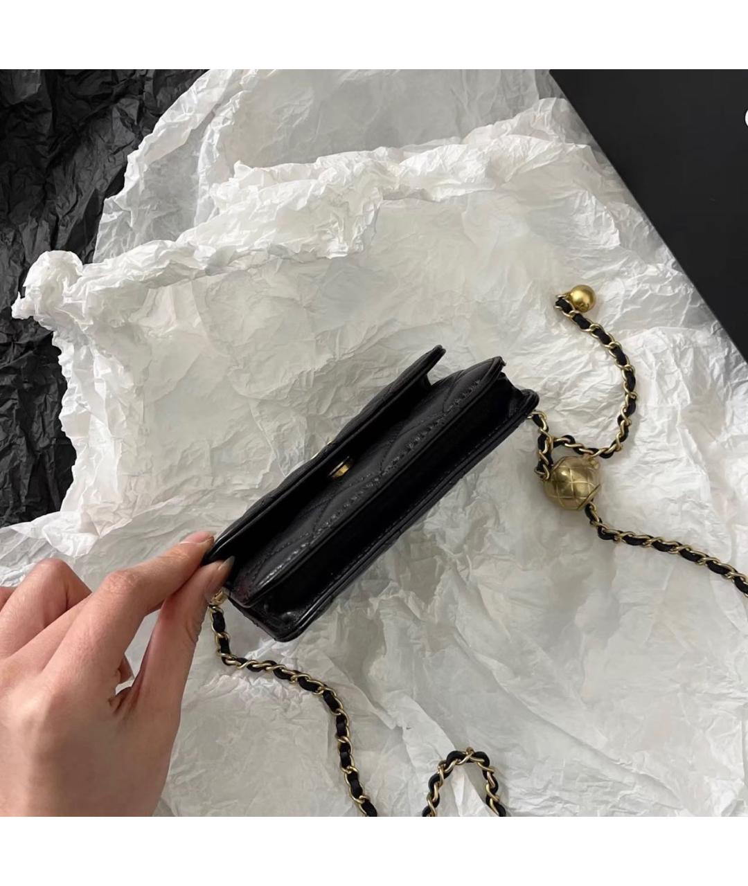 CHANEL Черная кожаная сумка через плечо, фото 4