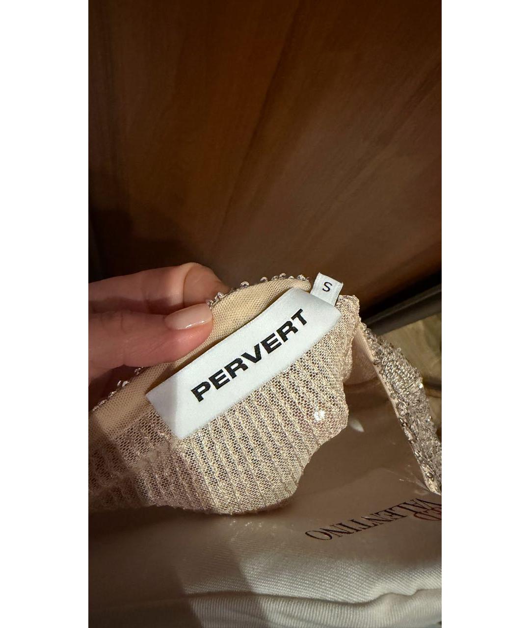 PERVERT Золотое полиэстеровое коктейльное платье, фото 4