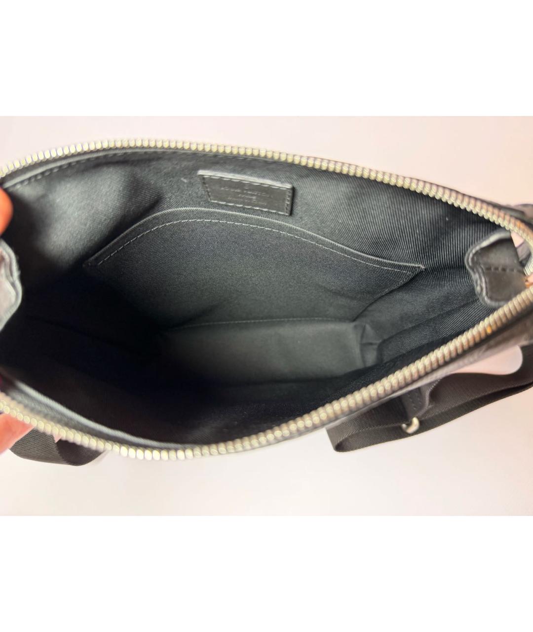 LOUIS VUITTON Черная кожаная сумка на плечо, фото 4