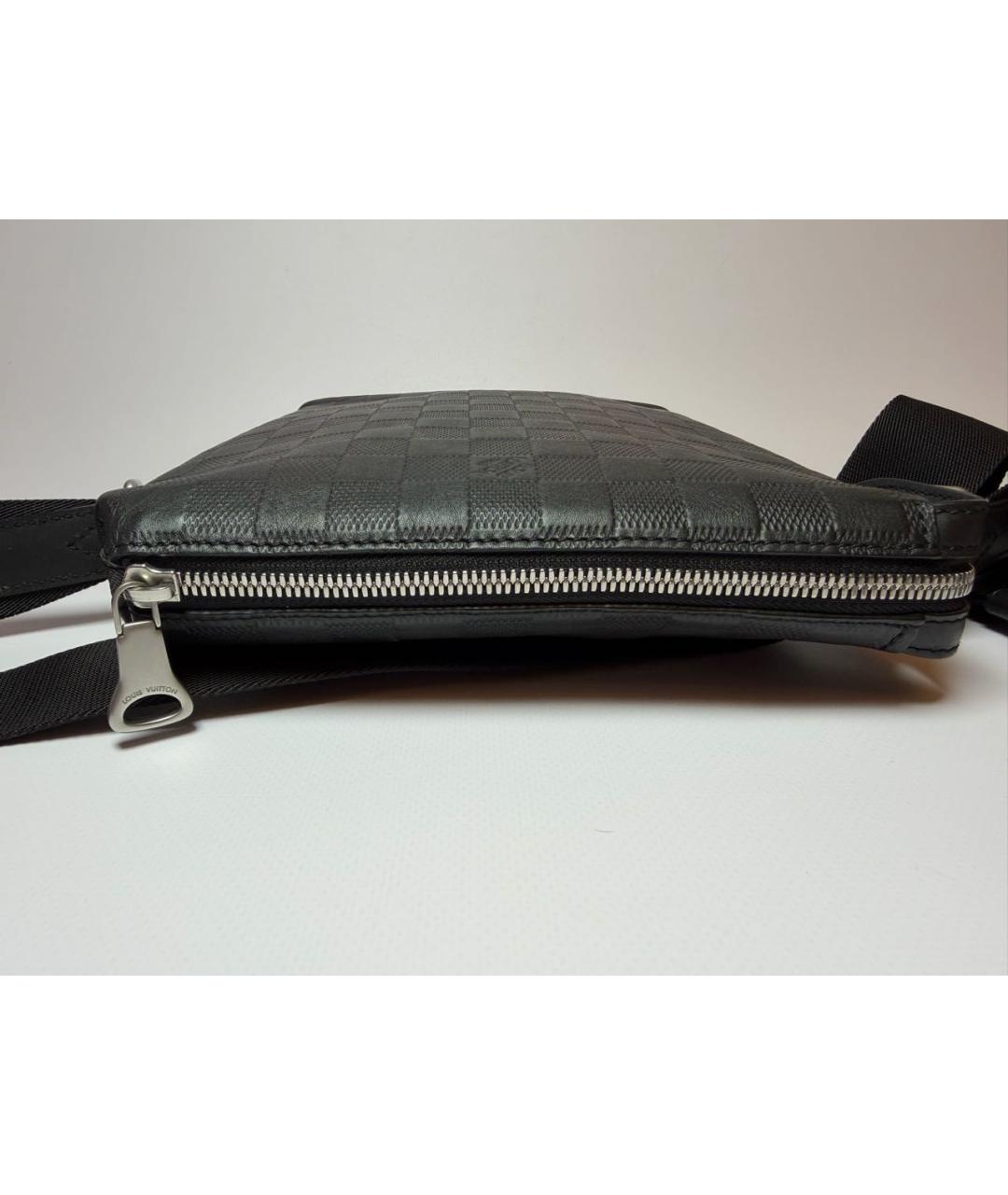 LOUIS VUITTON Черная кожаная сумка на плечо, фото 5