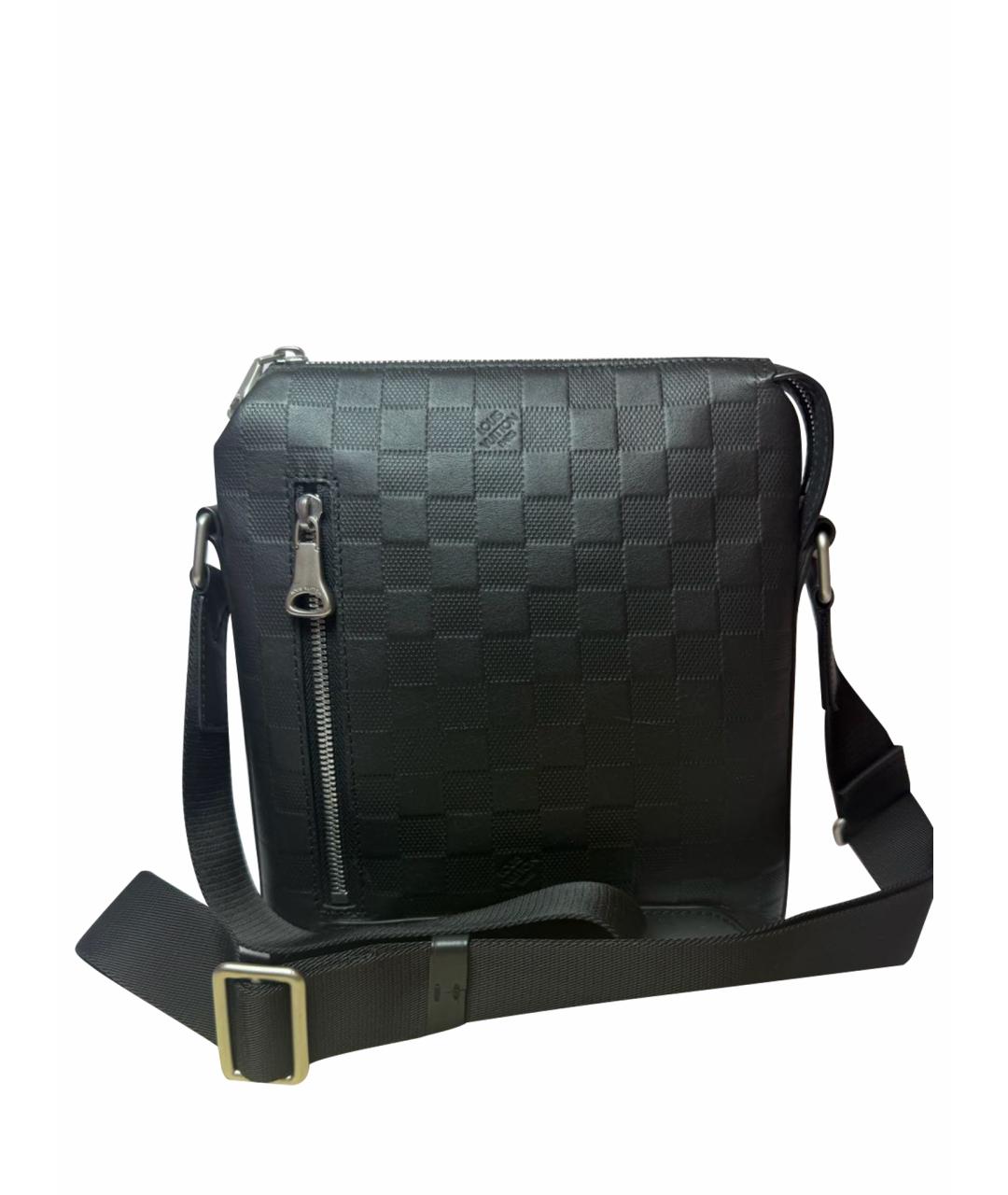 LOUIS VUITTON Черная кожаная сумка на плечо, фото 1