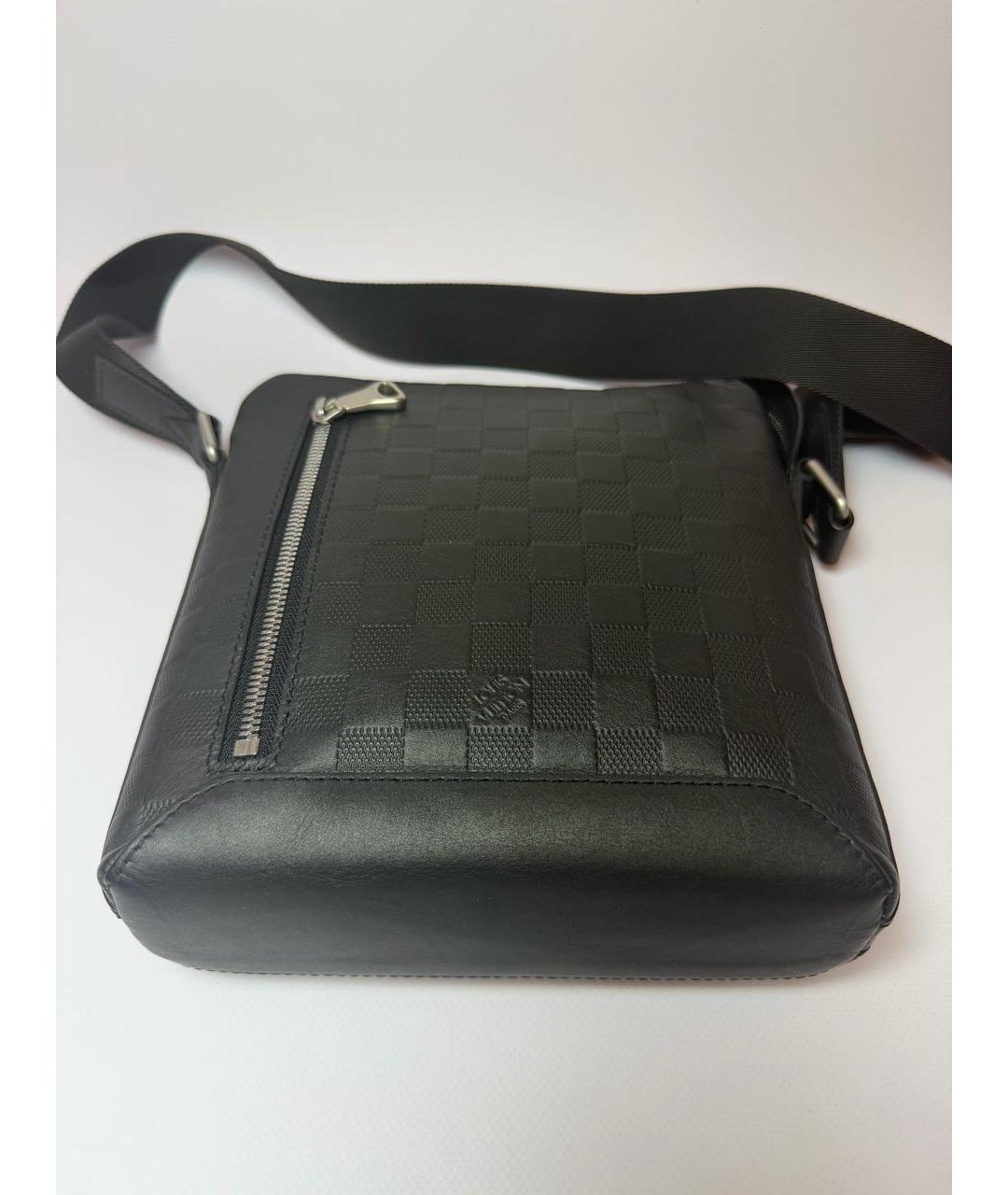 LOUIS VUITTON Черная кожаная сумка на плечо, фото 7