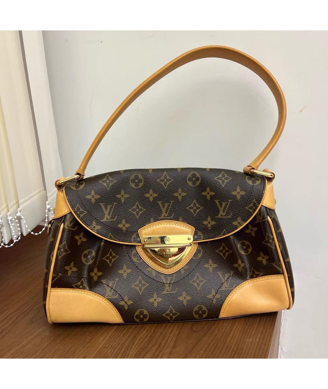 LOUIS VUITTON Коричневая кожаная сумка через плечо, фото 6