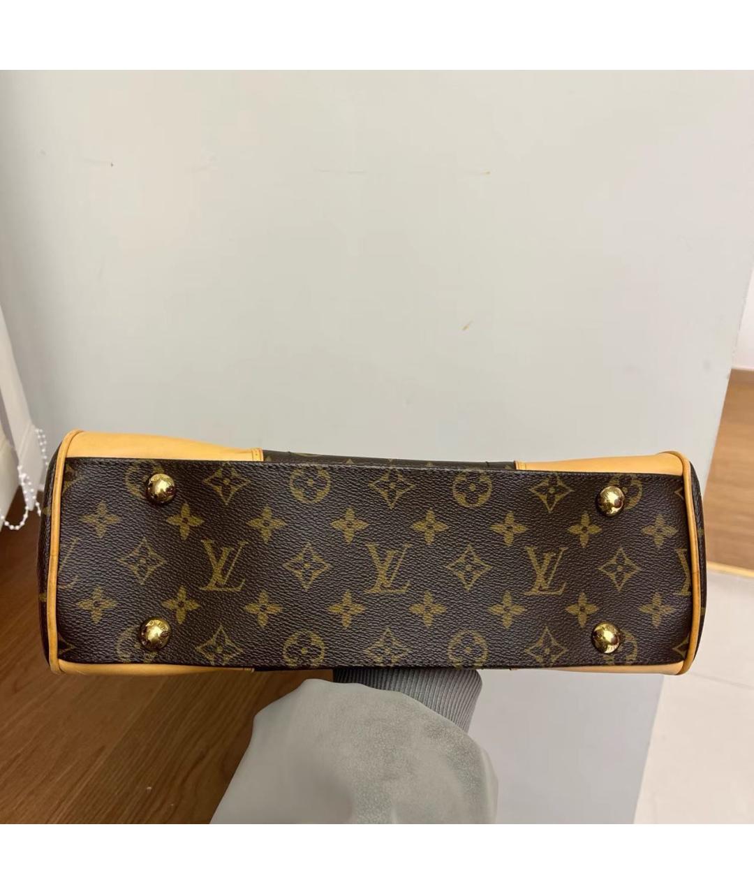 LOUIS VUITTON Коричневая кожаная сумка через плечо, фото 3