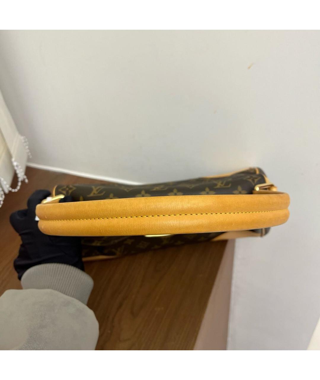 LOUIS VUITTON Коричневая кожаная сумка через плечо, фото 4