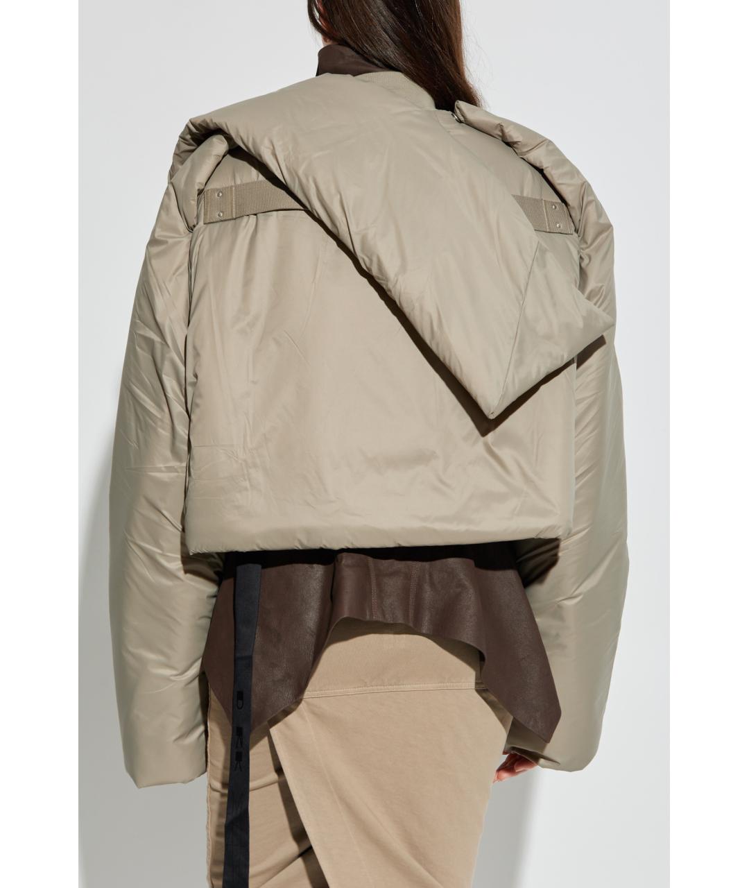 RICK OWENS Серый полиамидовый пуховик, фото 4