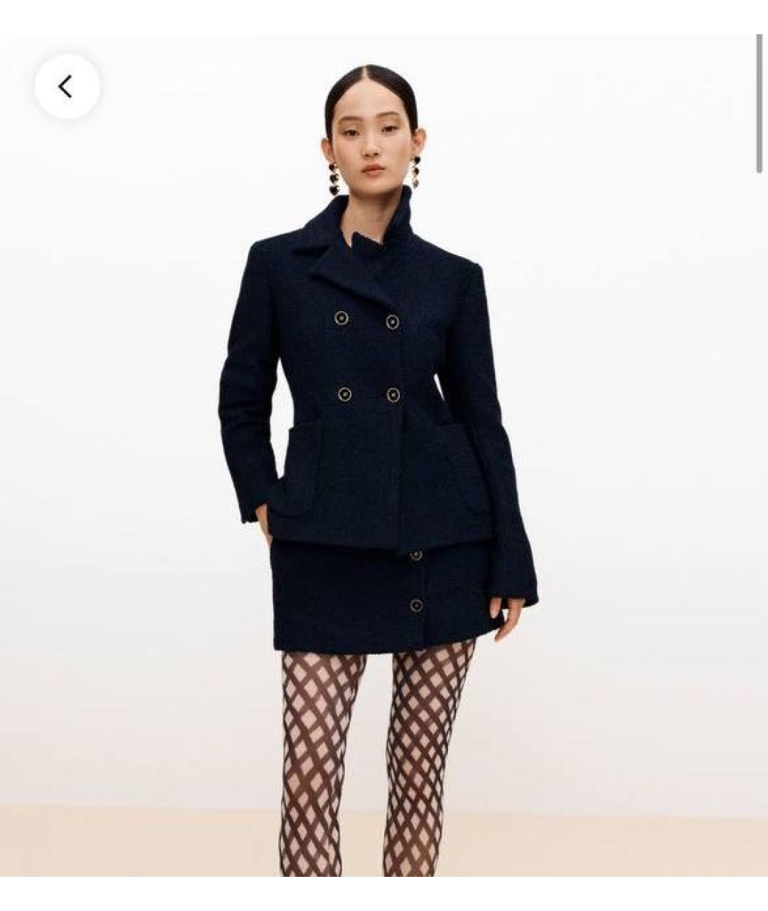 CHANEL Темно-синий твидовый жакет/пиджак, фото 2