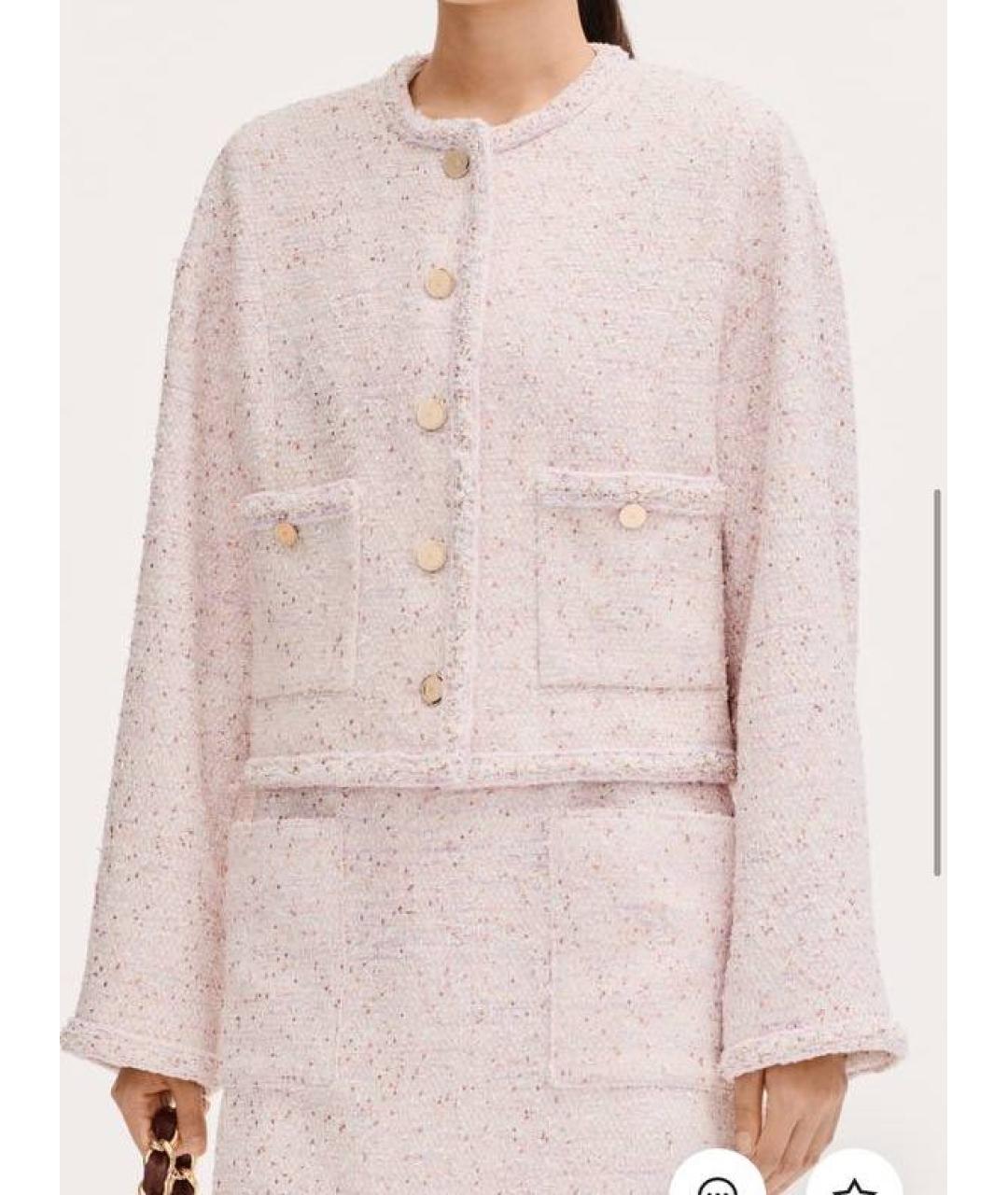 CHANEL Розовый твидовый жакет/пиджак, фото 3