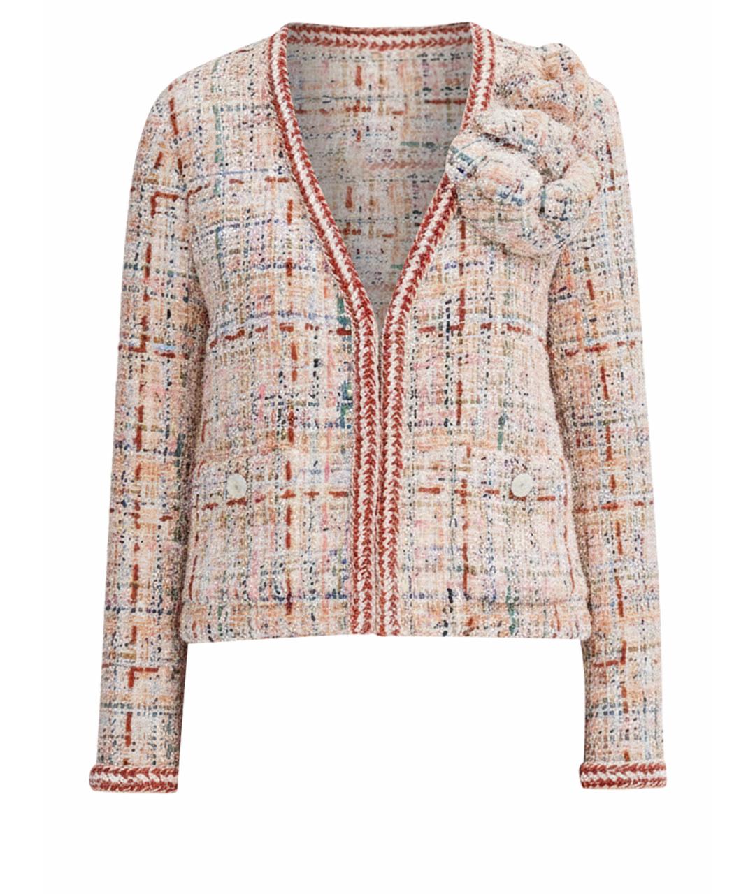 CHANEL Бежевый твидовый жакет/пиджак, фото 1