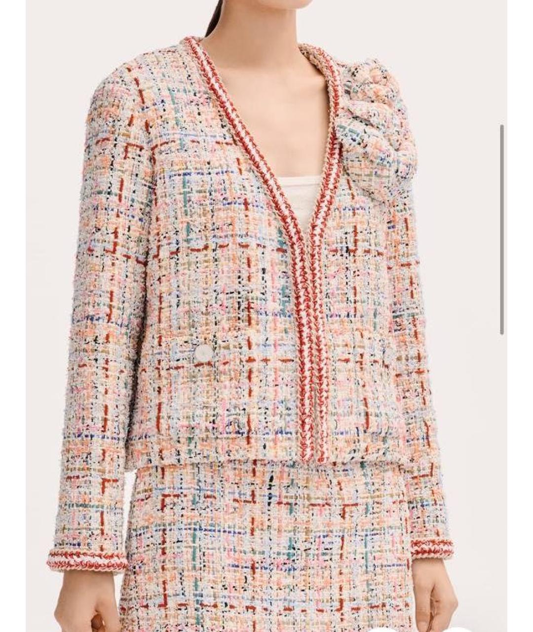 CHANEL Бежевый твидовый жакет/пиджак, фото 4