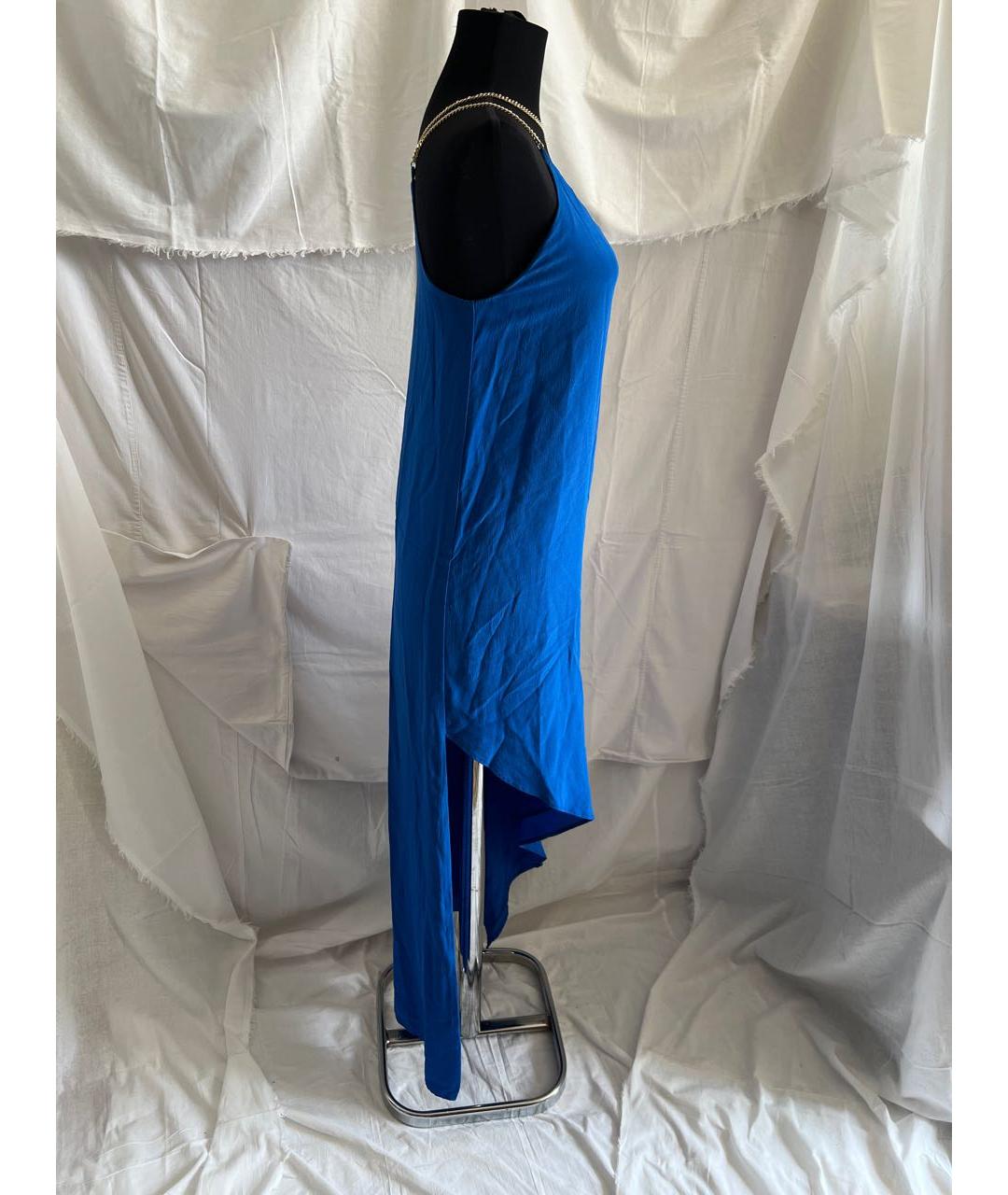 PINKO Синее шелковое коктейльное платье, фото 8