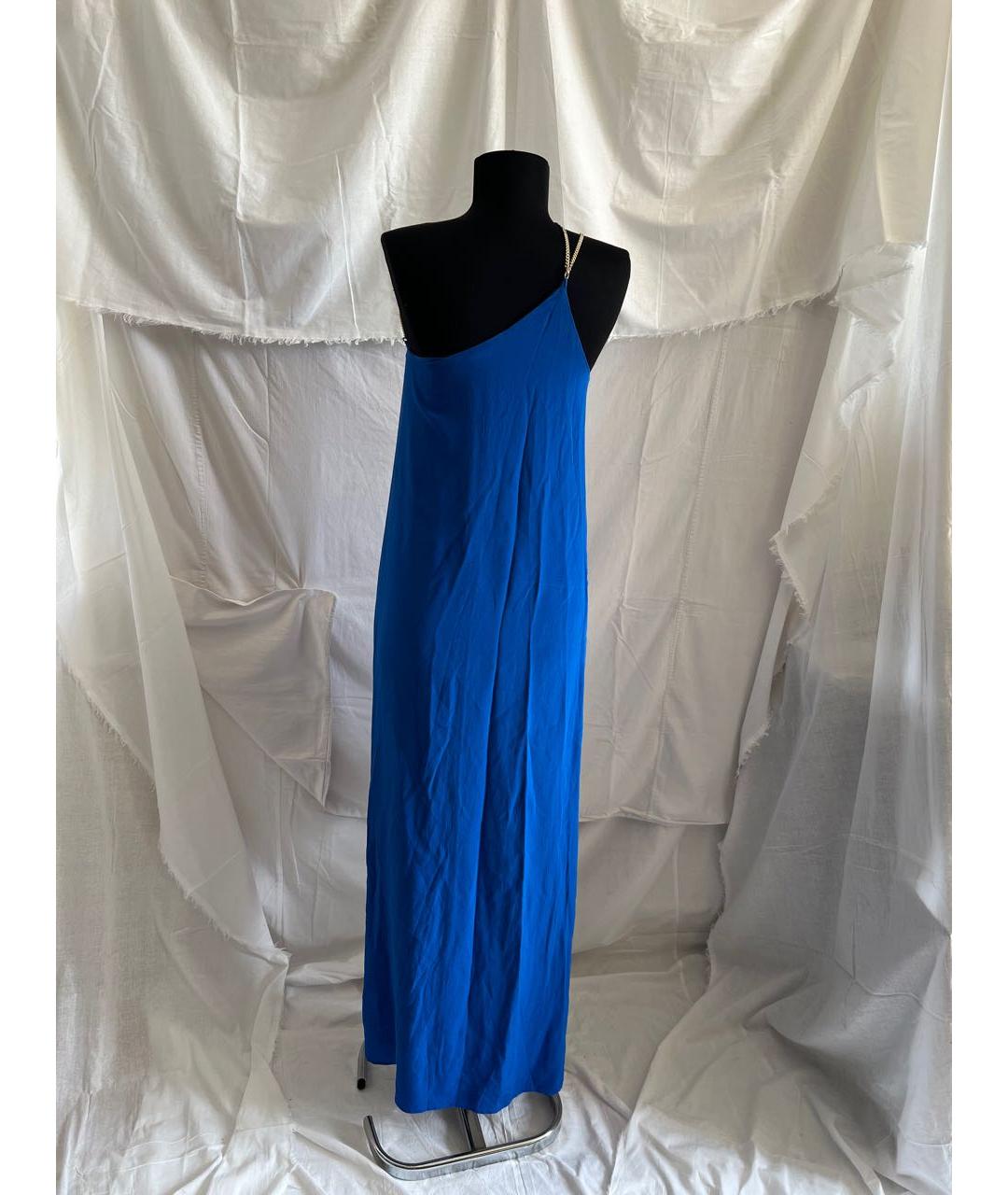 PINKO Синее шелковое коктейльное платье, фото 2