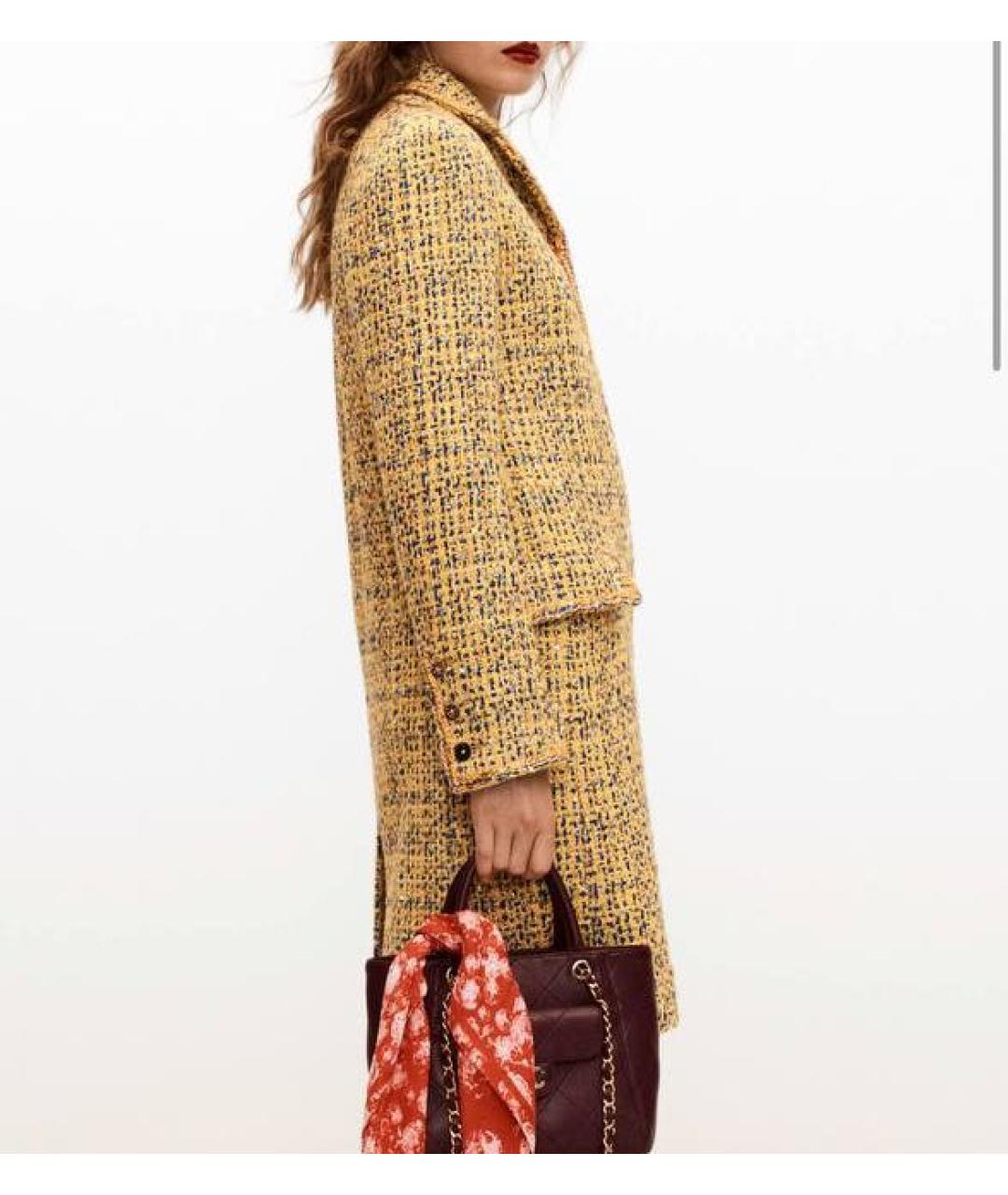 CHANEL Желтое твидовое пальто, фото 2