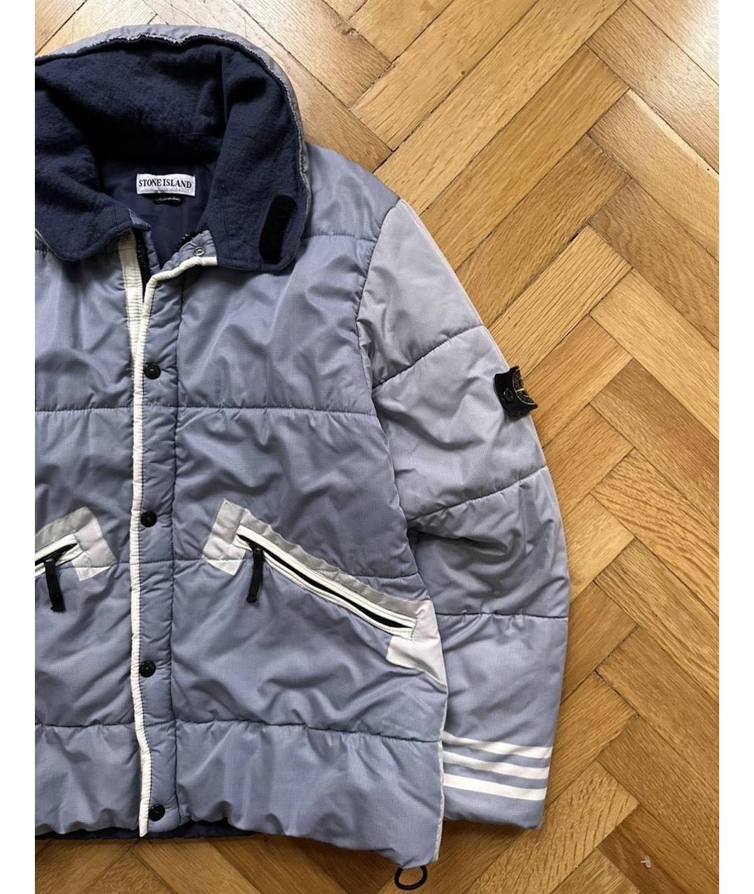 STONE ISLAND Голубой пуховик, фото 3