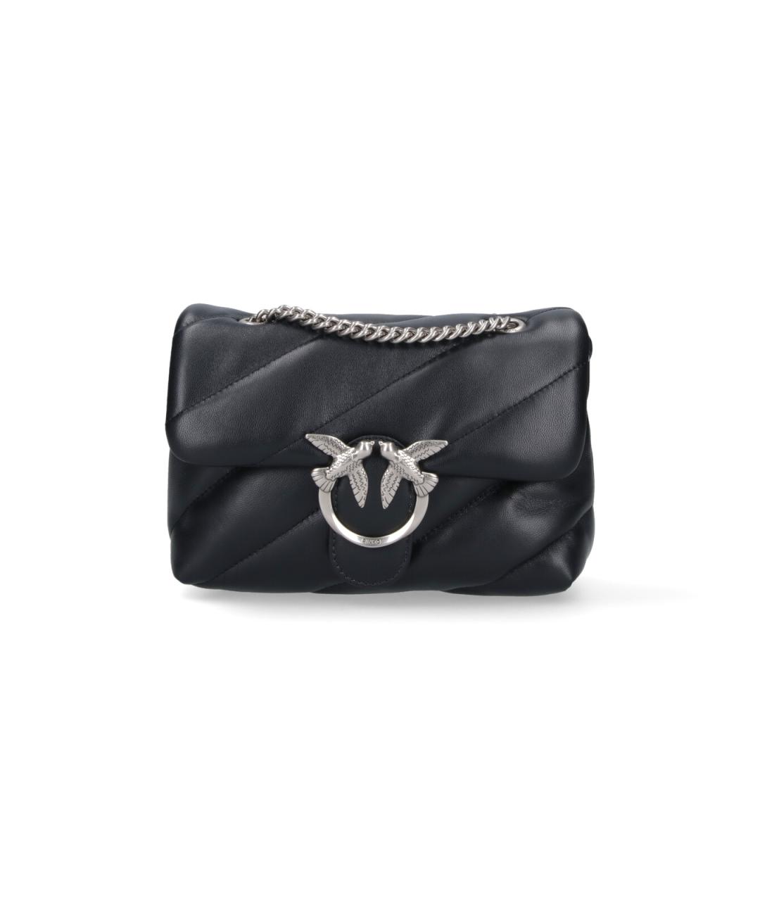 PINKO Черная кожаная сумка через плечо, фото 1