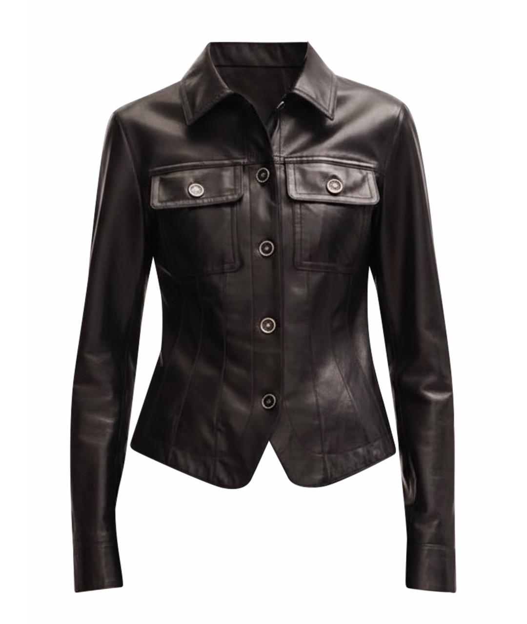 CHANEL Коричневый кожаный жакет/пиджак, фото 1