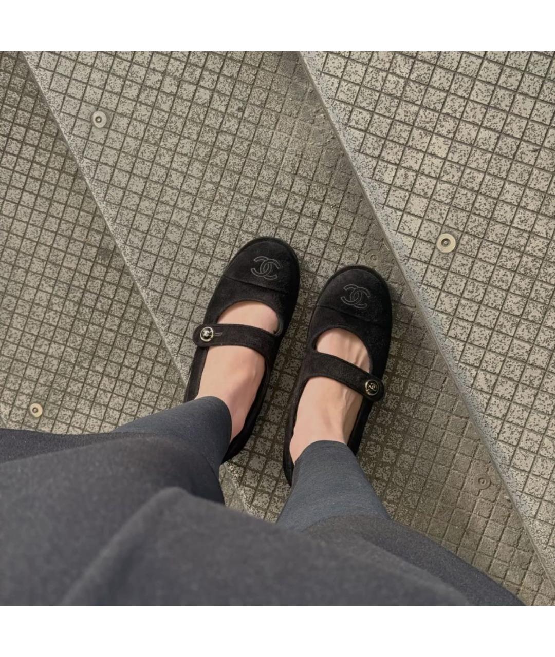 CHANEL Черные замшевые балетки, фото 3