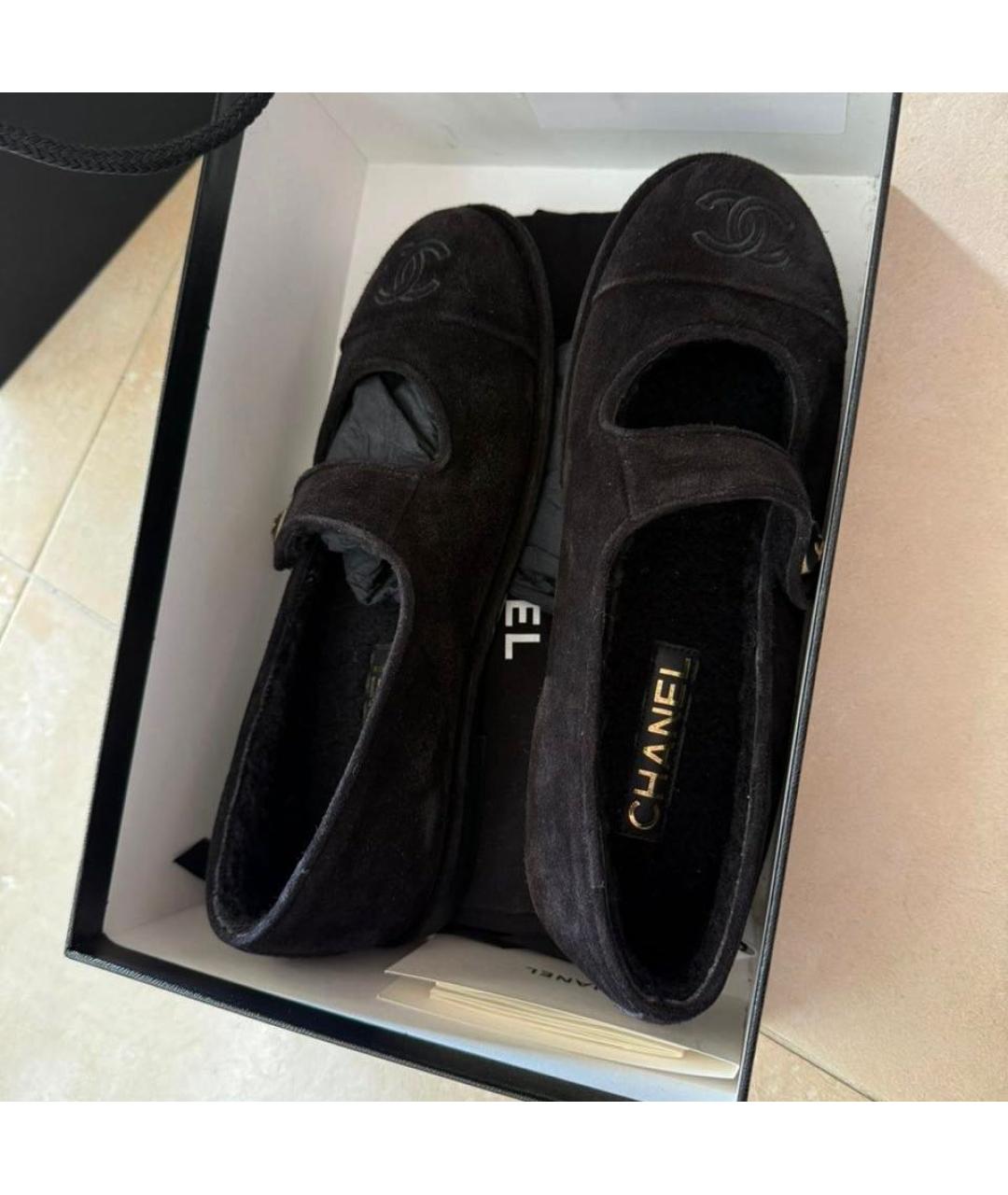 CHANEL Черные замшевые балетки, фото 2