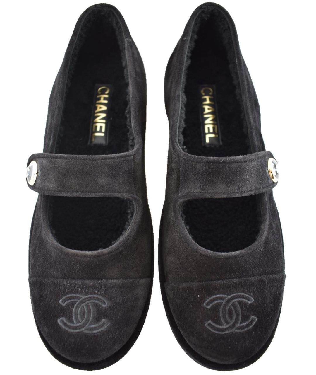 CHANEL Черные замшевые балетки, фото 5