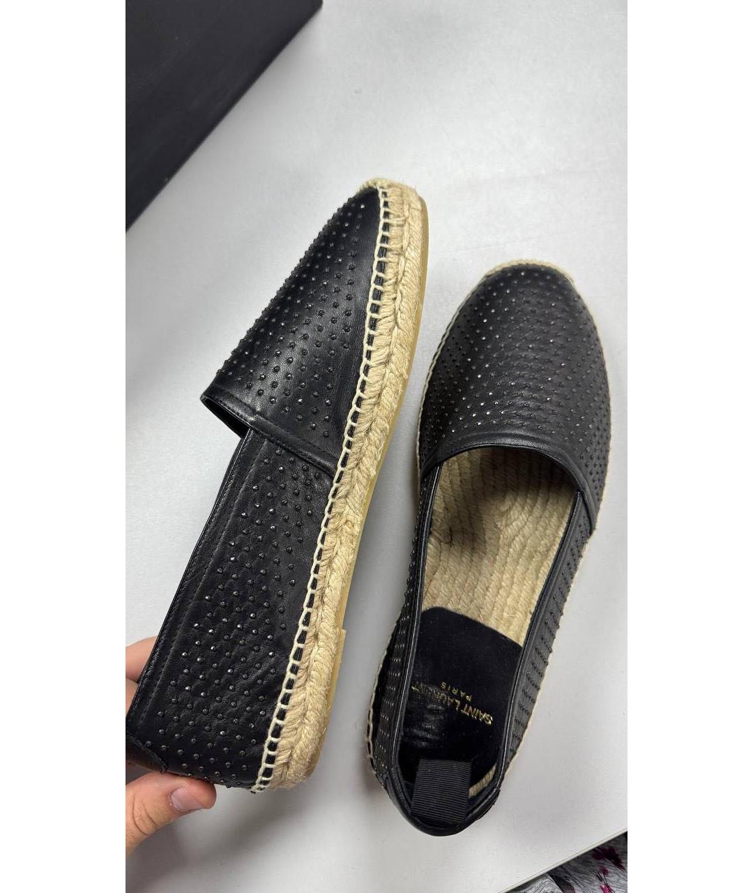 SAINT LAURENT Черные кожаные эспадрильи, фото 6