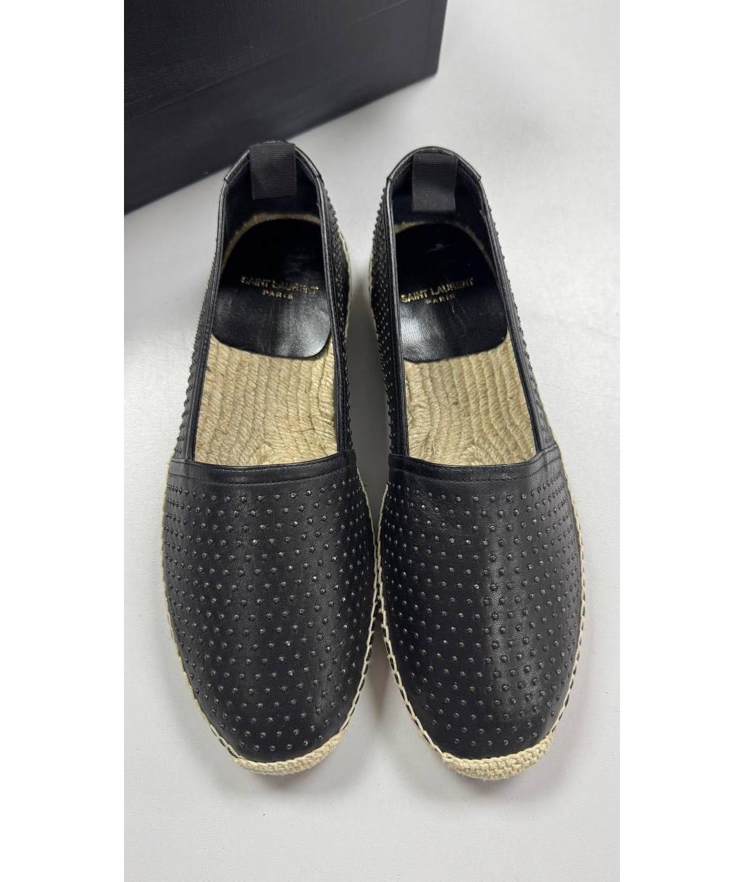 SAINT LAURENT Черные кожаные эспадрильи, фото 4