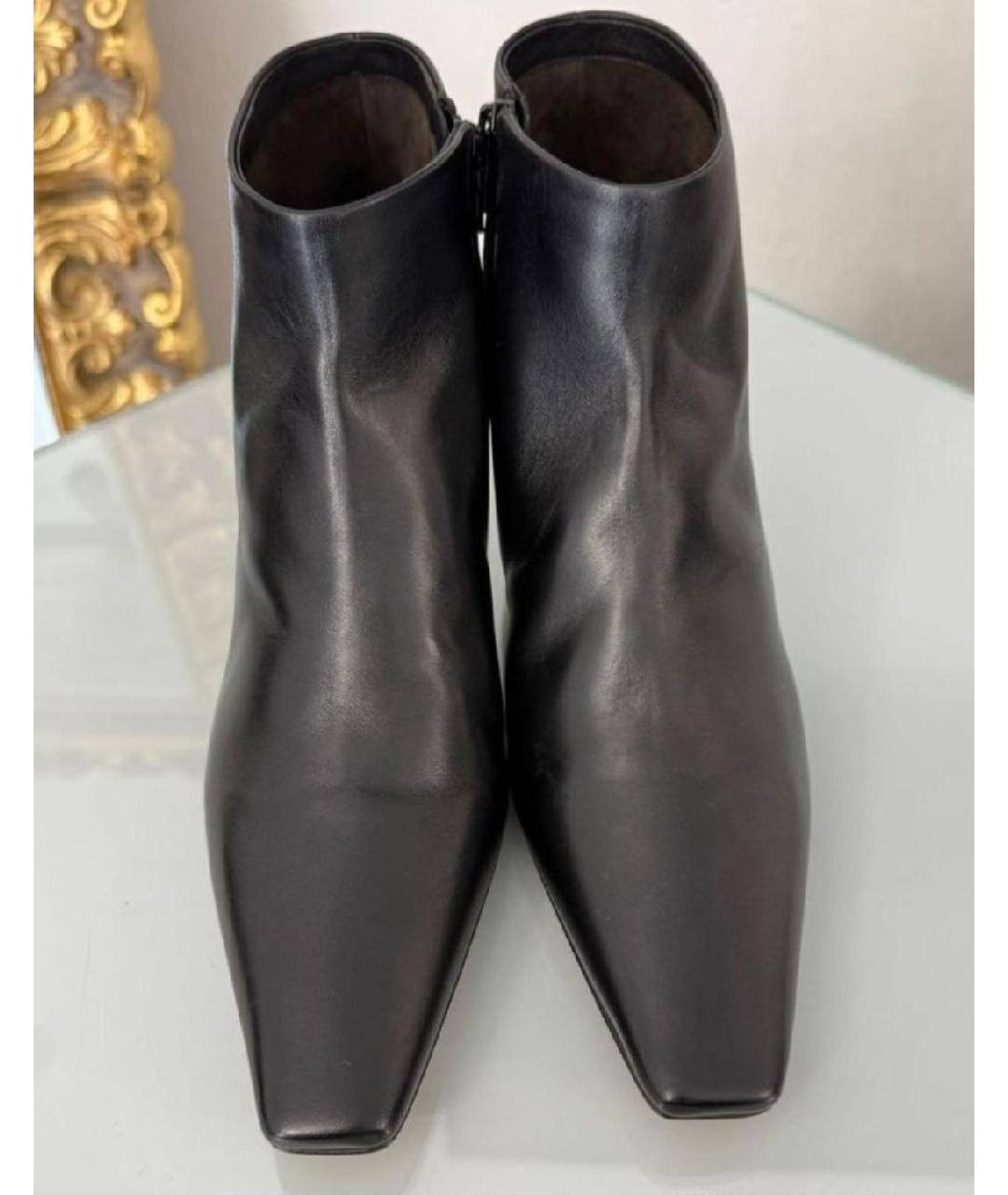 THE ROW Черные кожаные ботильоны, фото 2