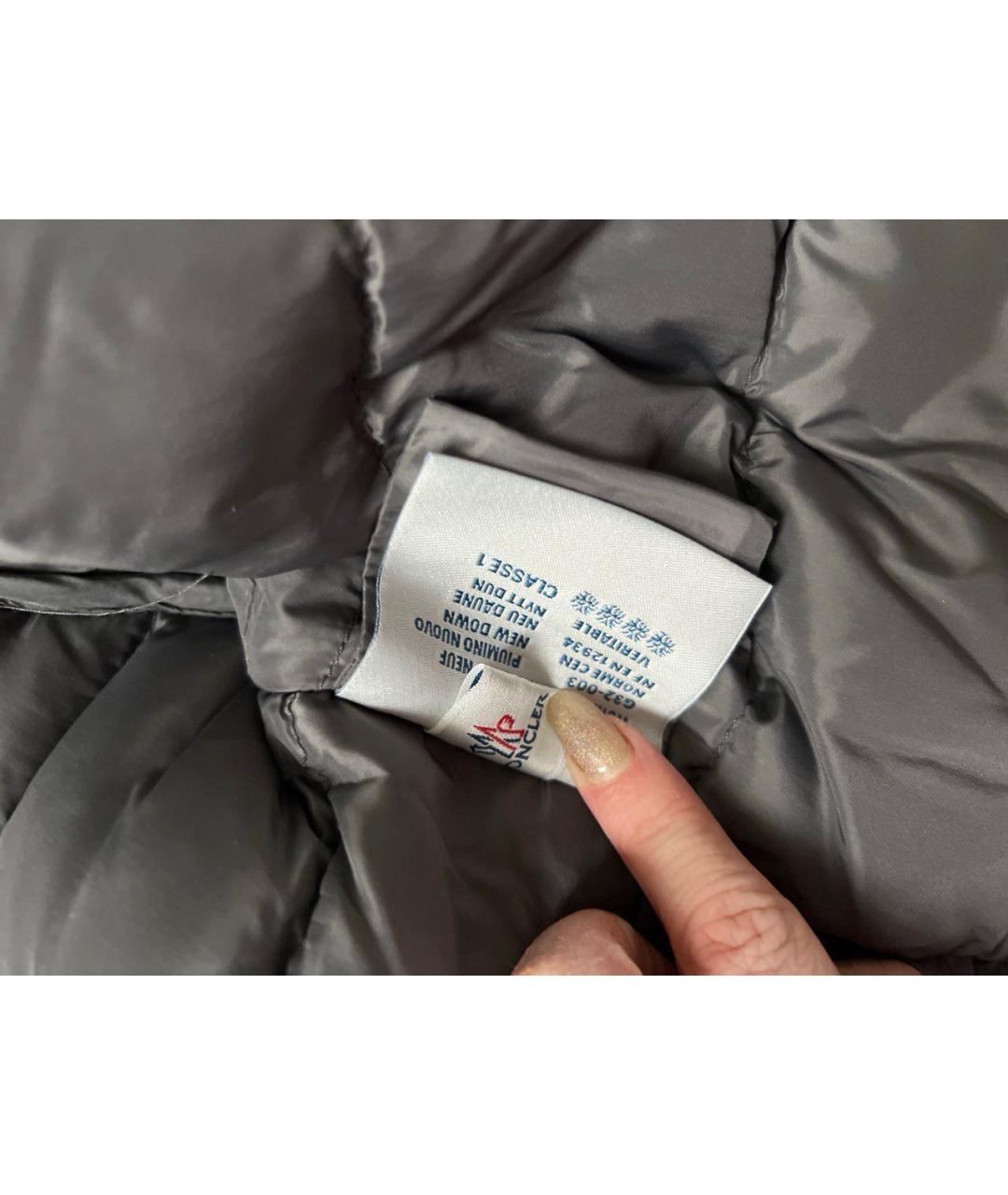 MONCLER Серый пуховик, фото 5