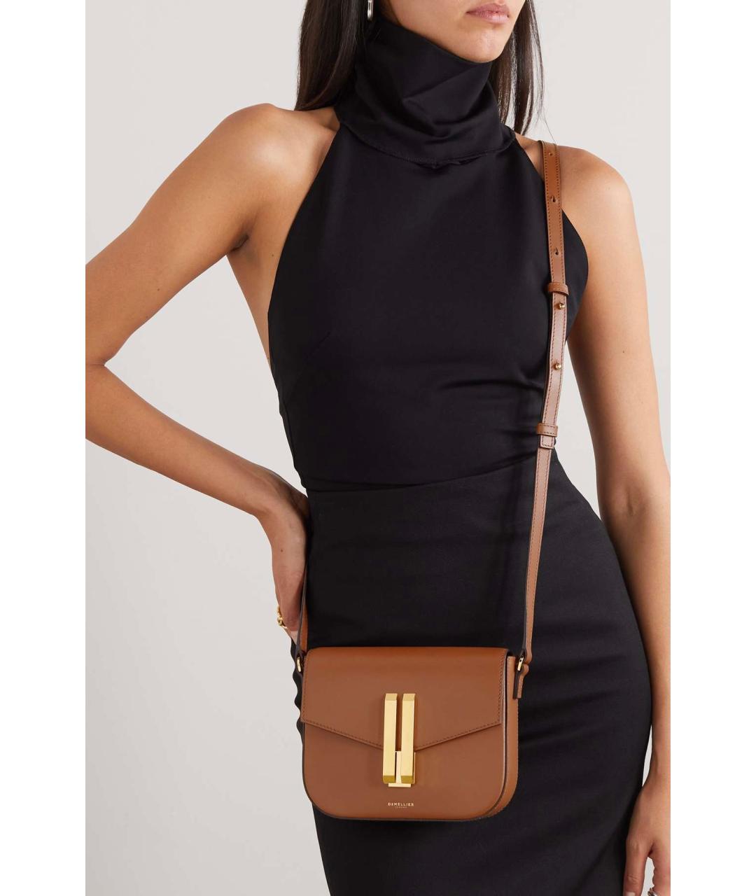 DEMELLIER Коричневая кожаная сумка через плечо, фото 3