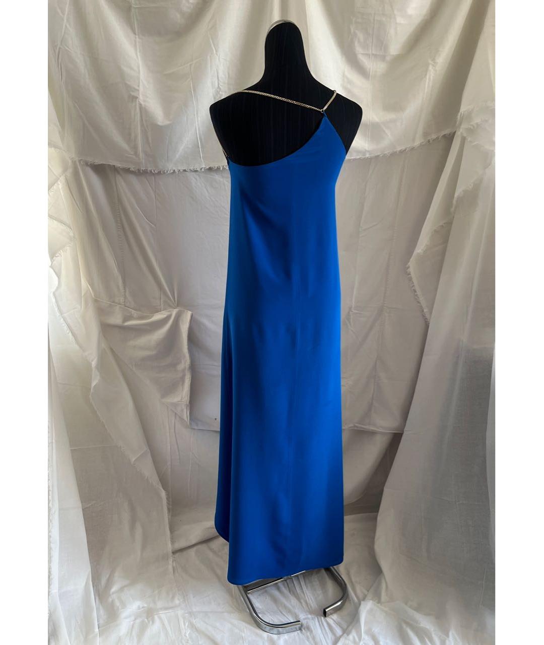 PINKO Синее шелковое коктейльное платье, фото 2