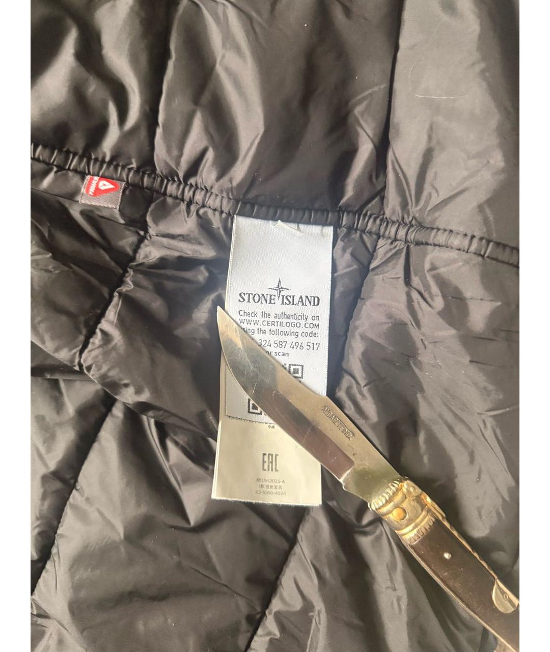 STONE ISLAND Темно-синий пуховик, фото 6