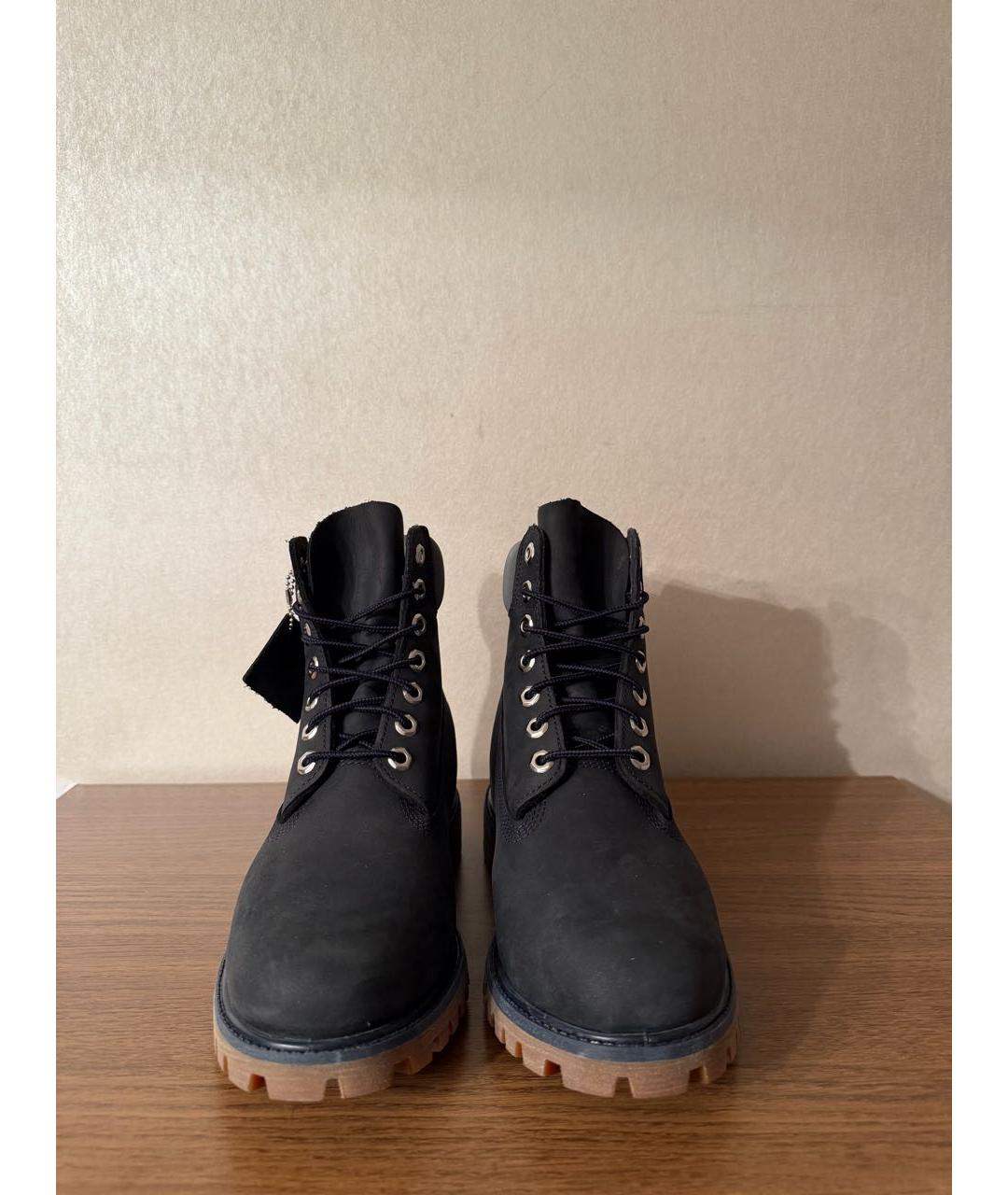 TIMBERLAND Темно-синие кожаные высокие ботинки, фото 2