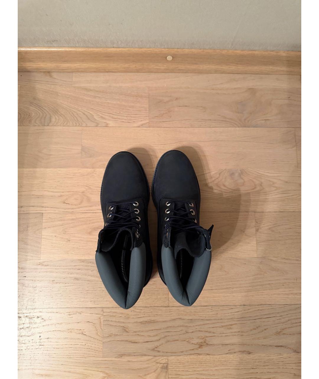 TIMBERLAND Темно-синие кожаные высокие ботинки, фото 3