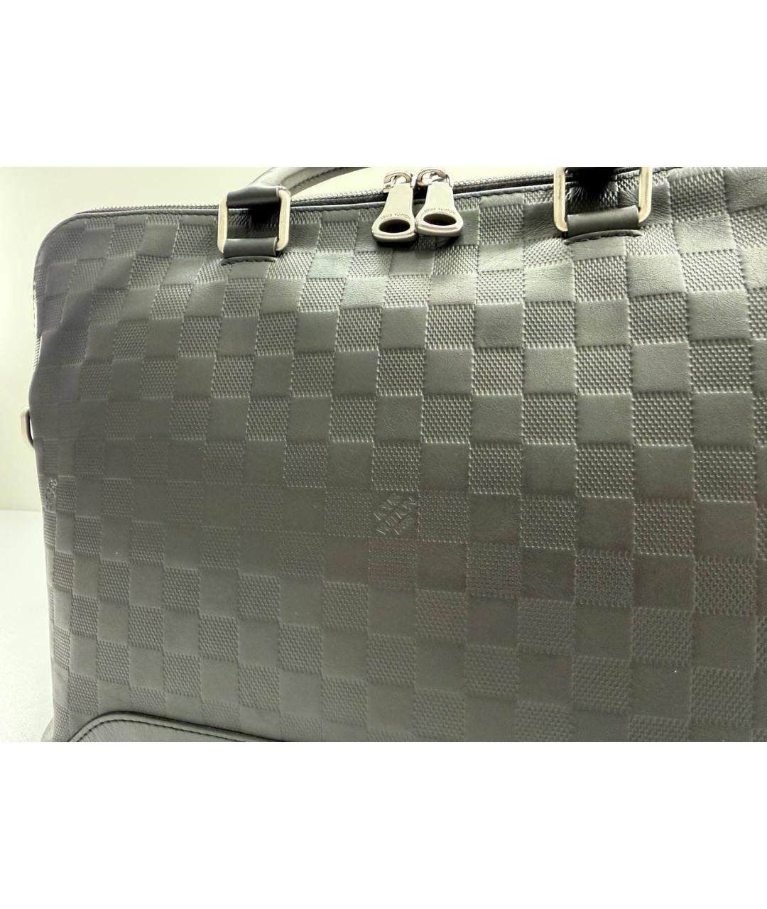 LOUIS VUITTON Черный кожаный портфель, фото 5