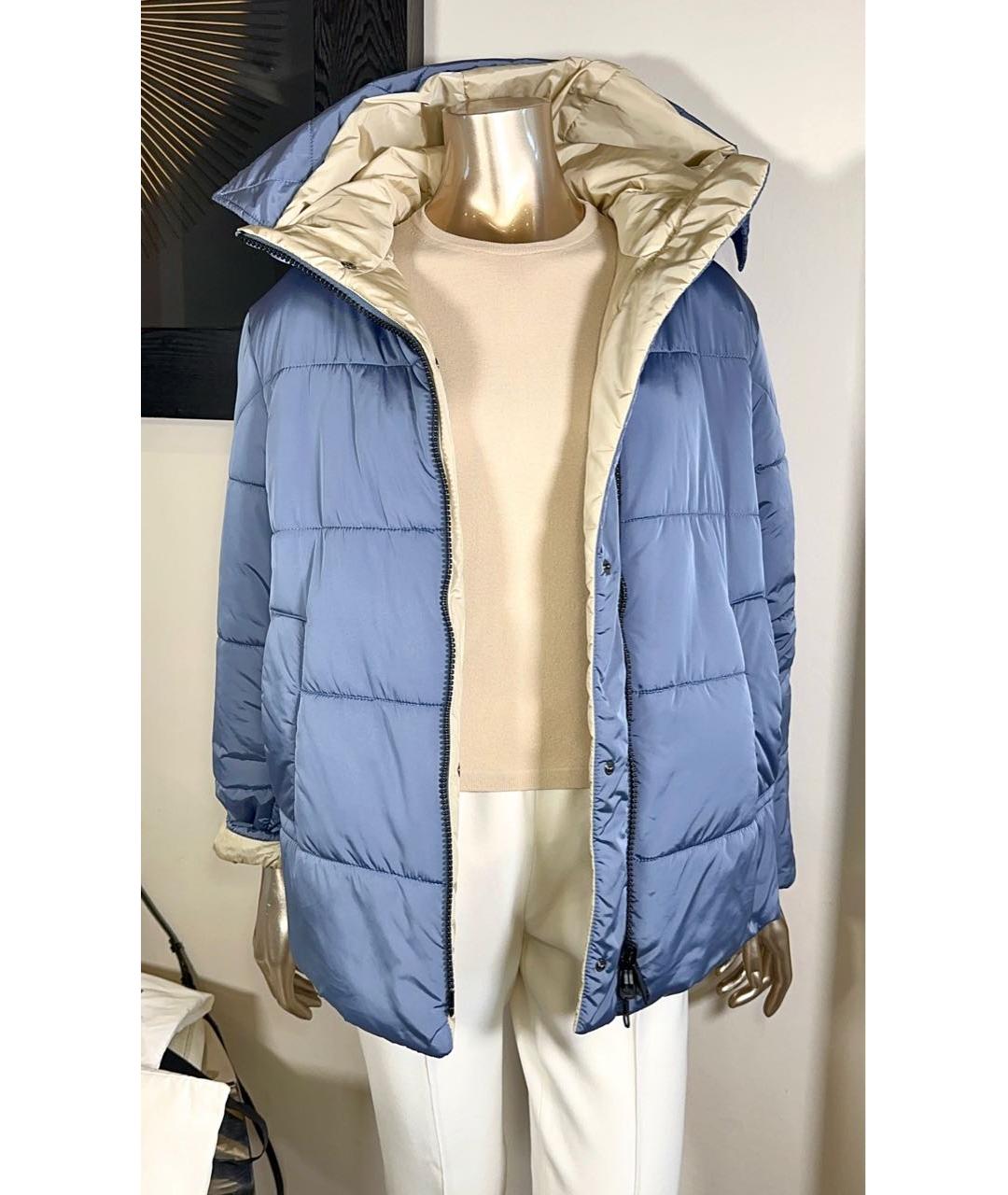 WEEKEND MAX MARA Голубой полиамидовый пуховик, фото 5