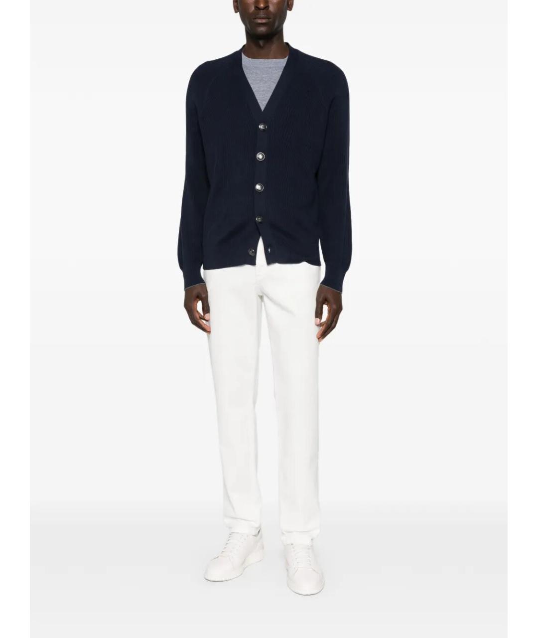 BRUNELLO CUCINELLI Темно-синий хлопковый кардиган, фото 2