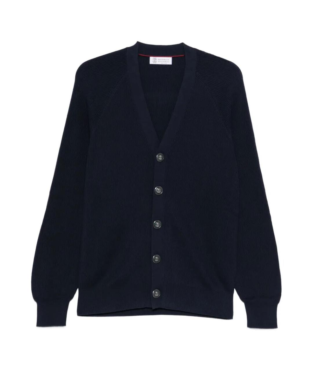 BRUNELLO CUCINELLI Темно-синий хлопковый кардиган, фото 1