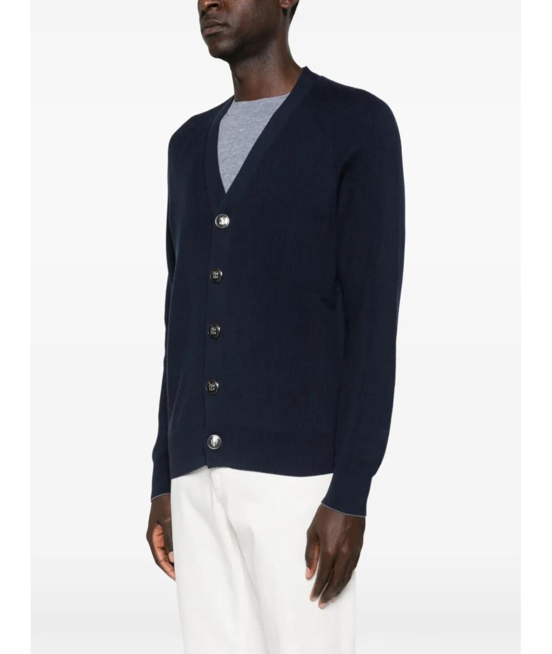 BRUNELLO CUCINELLI Темно-синий хлопковый кардиган, фото 5