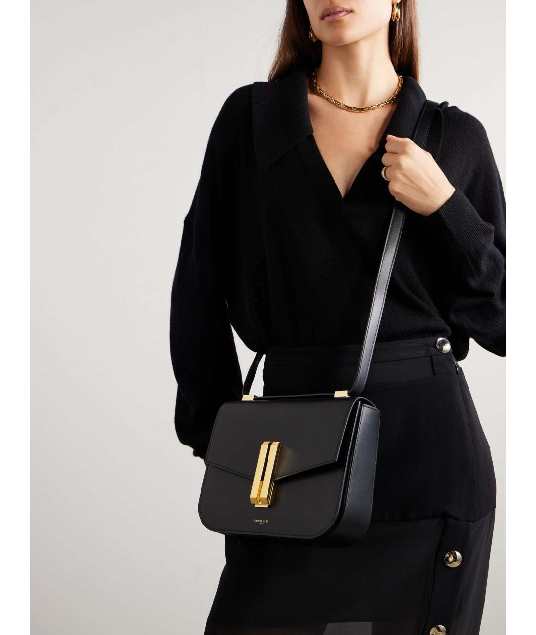 DEMELLIER Черная кожаная сумка через плечо, фото 7