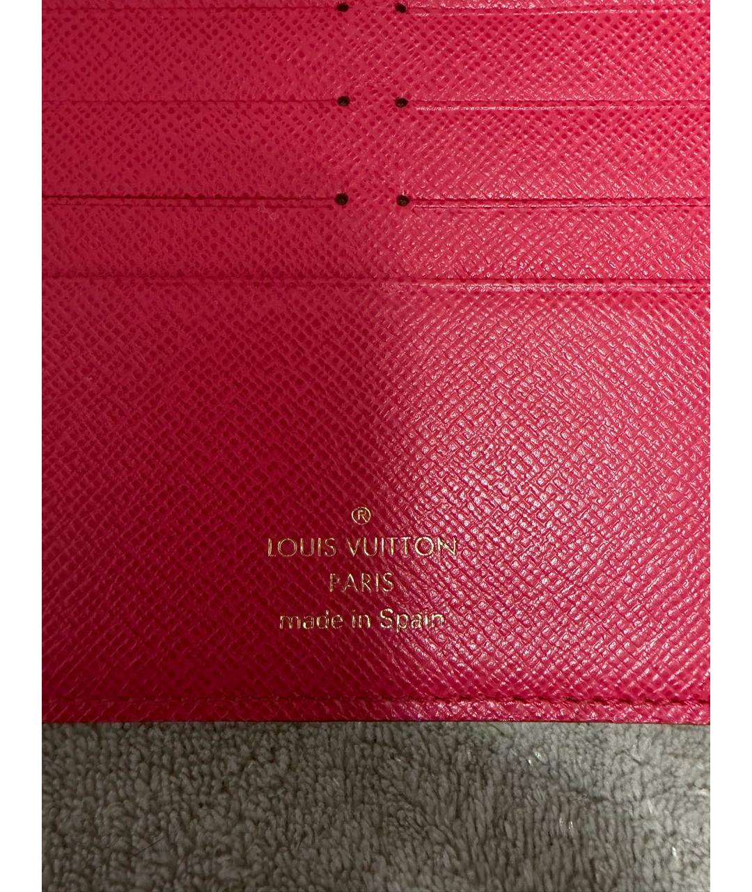 LOUIS VUITTON Коричневый кожаный кошелек, фото 5