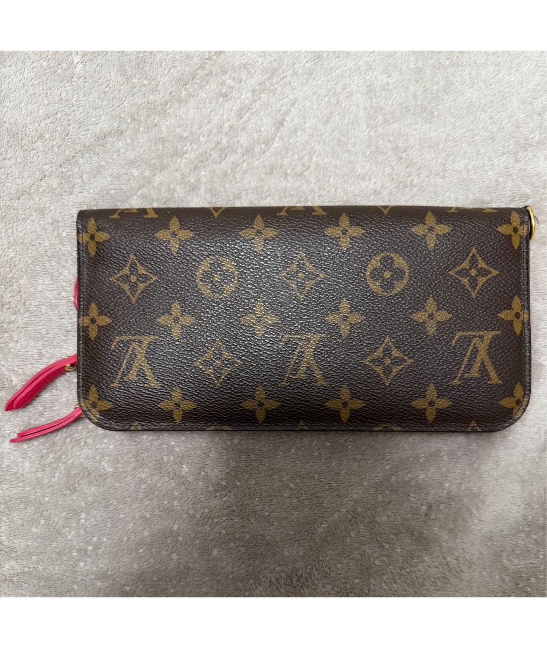 LOUIS VUITTON Коричневый кожаный кошелек, фото 3
