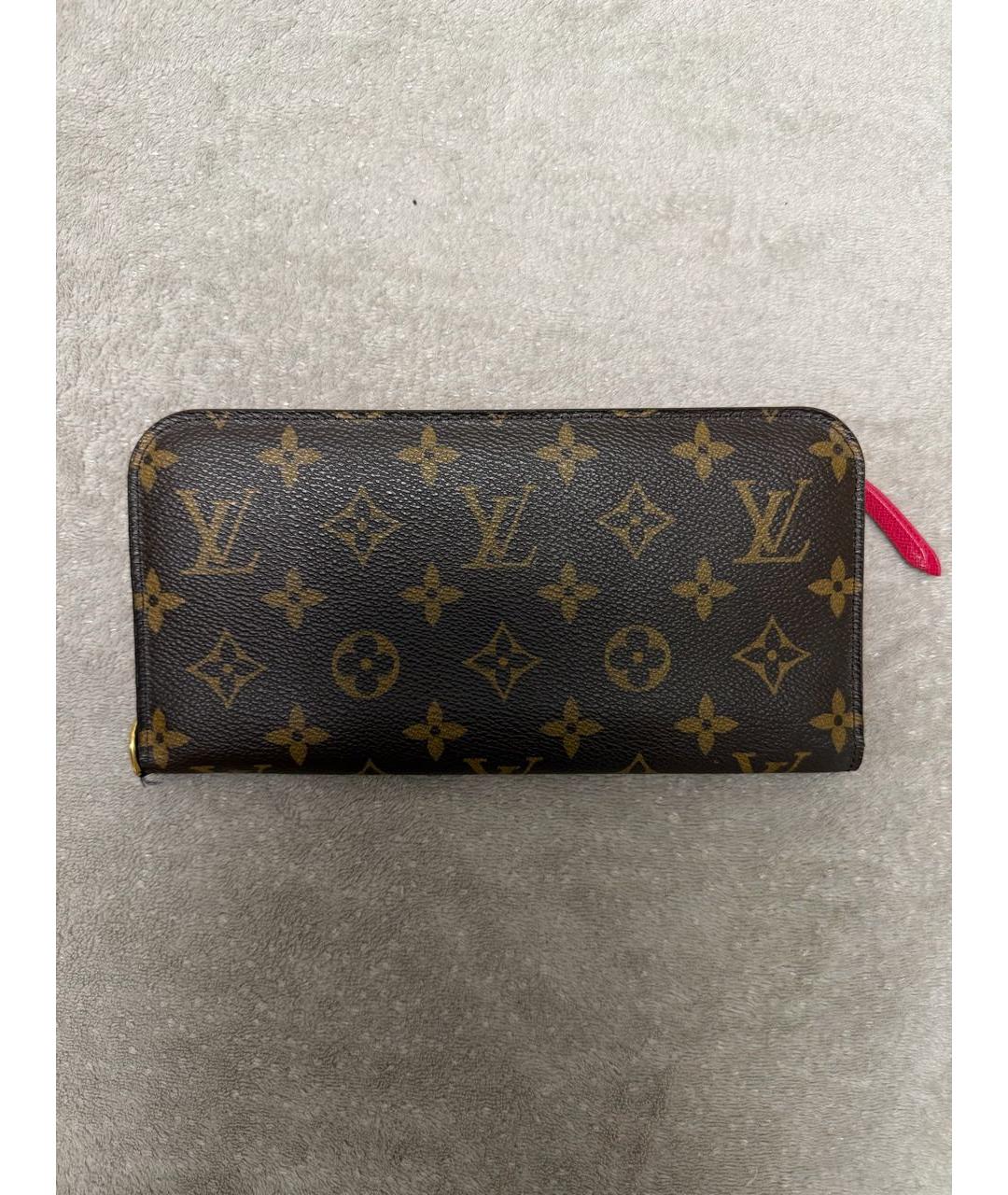 LOUIS VUITTON Коричневый кожаный кошелек, фото 6