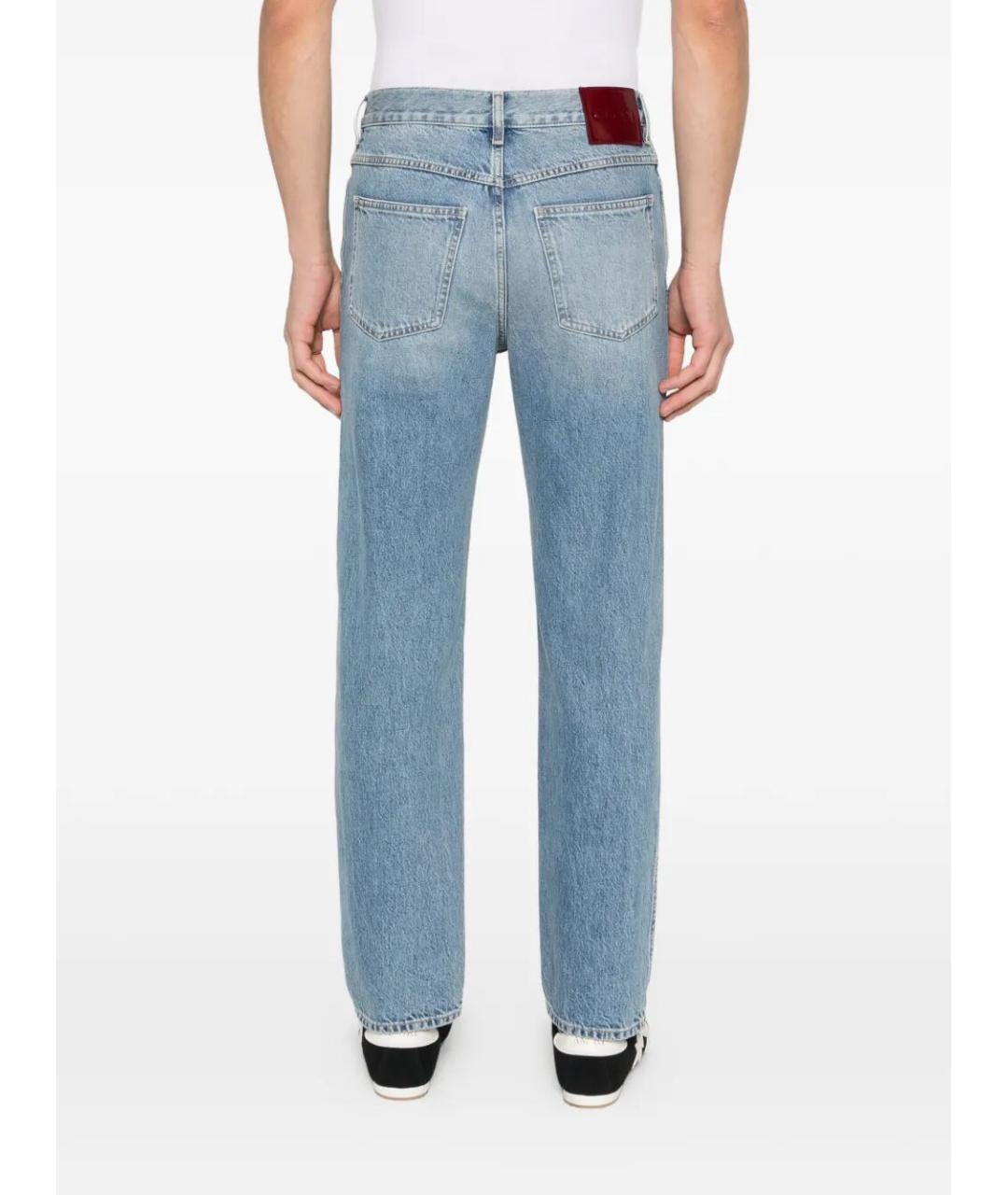 GUCCI Синие хлопковые прямые джинсы, фото 4