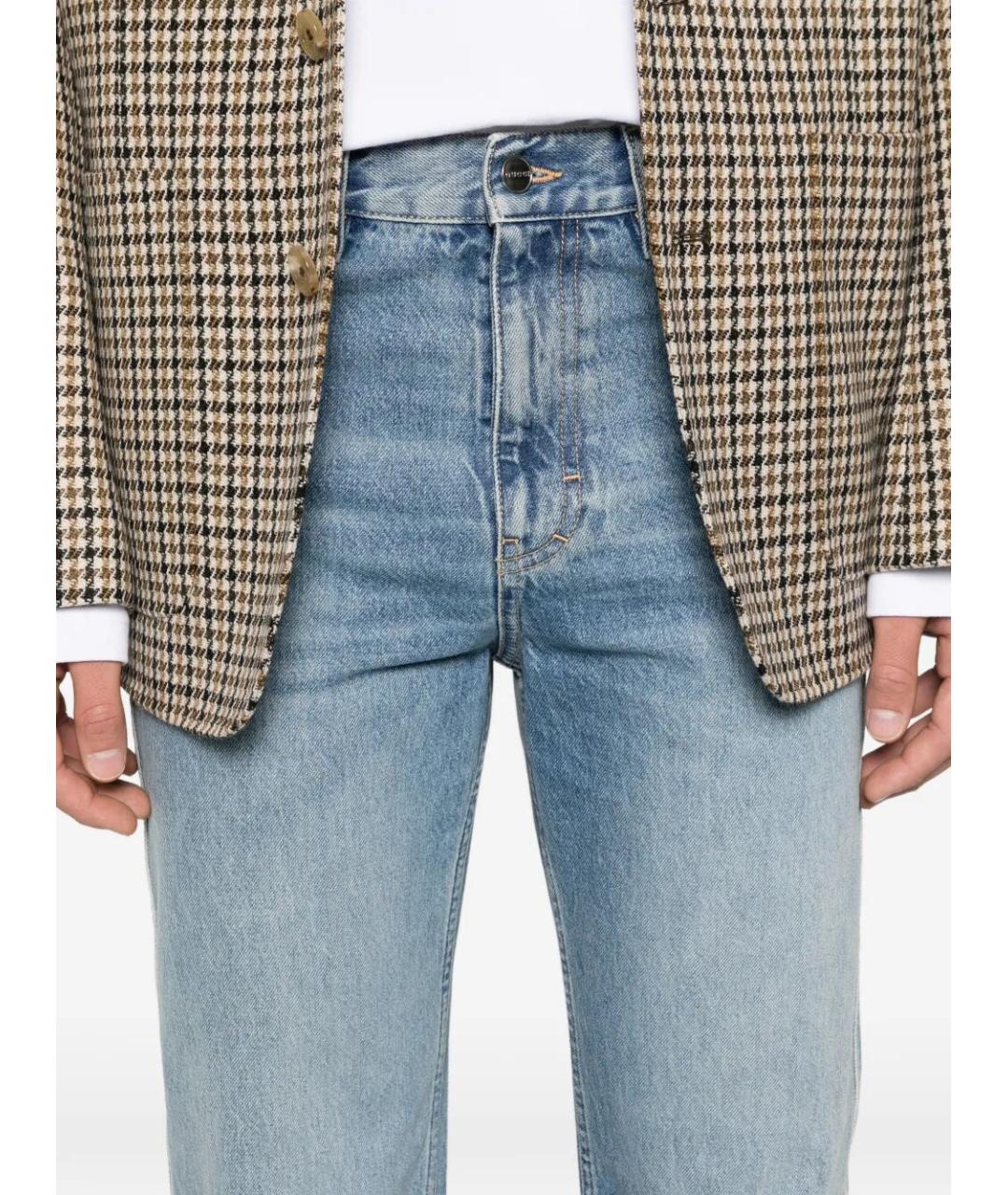 GUCCI Синие хлопковые прямые джинсы, фото 3